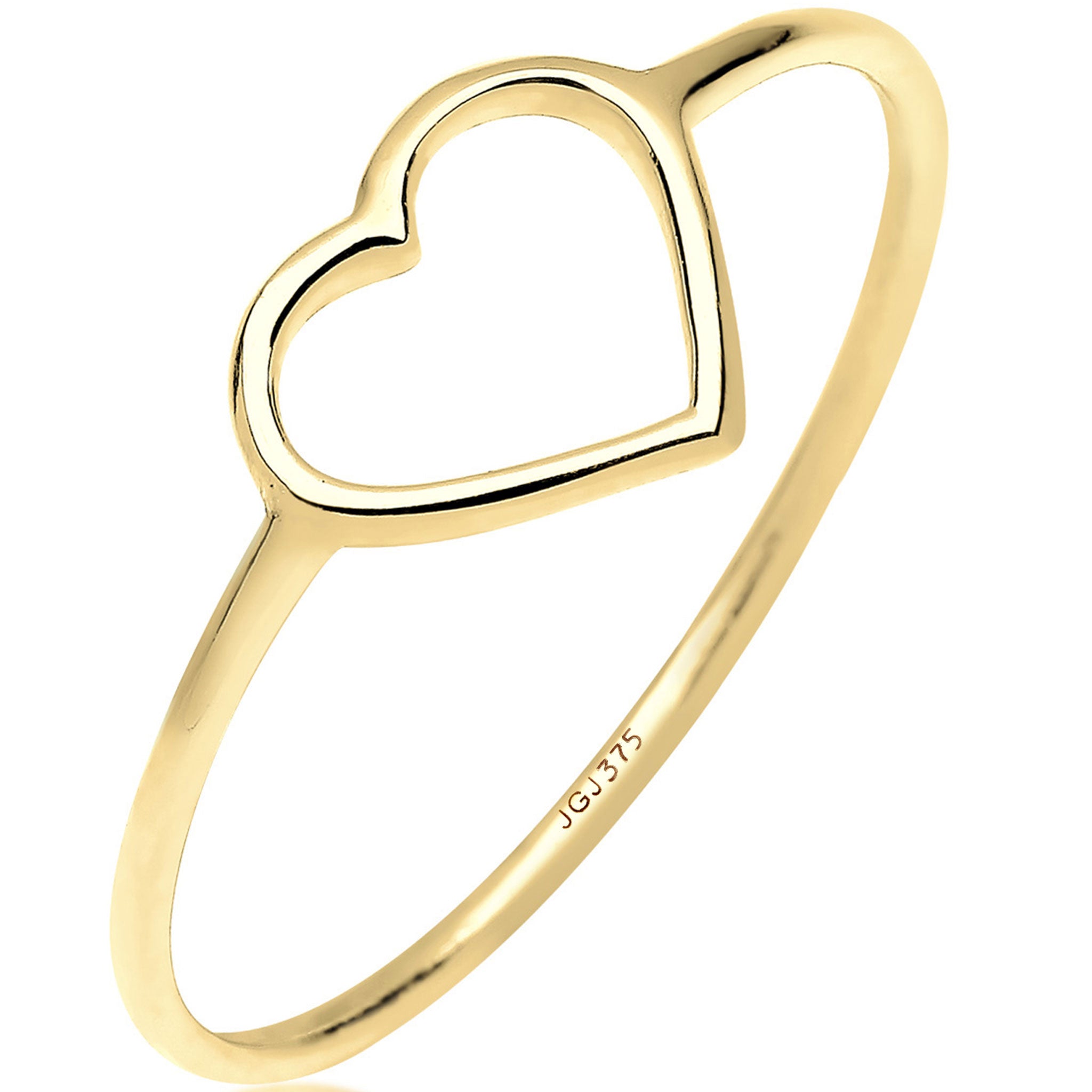 Gold - Elli PREMIUM | Ring Herz | 375 Gelbgold