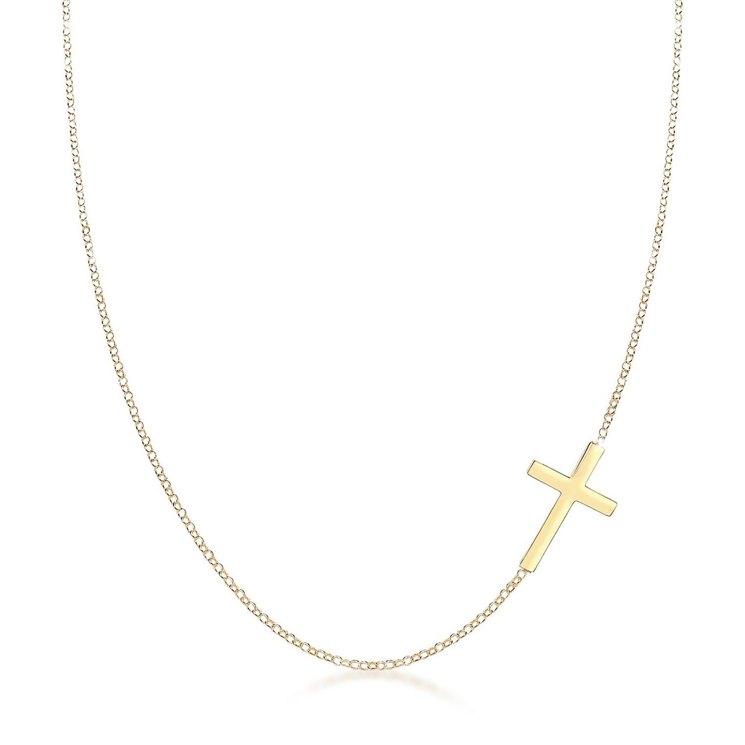 Gold - Elli | Glieder-Halskette Kreuz | 925 Sterling Silber vergoldet
