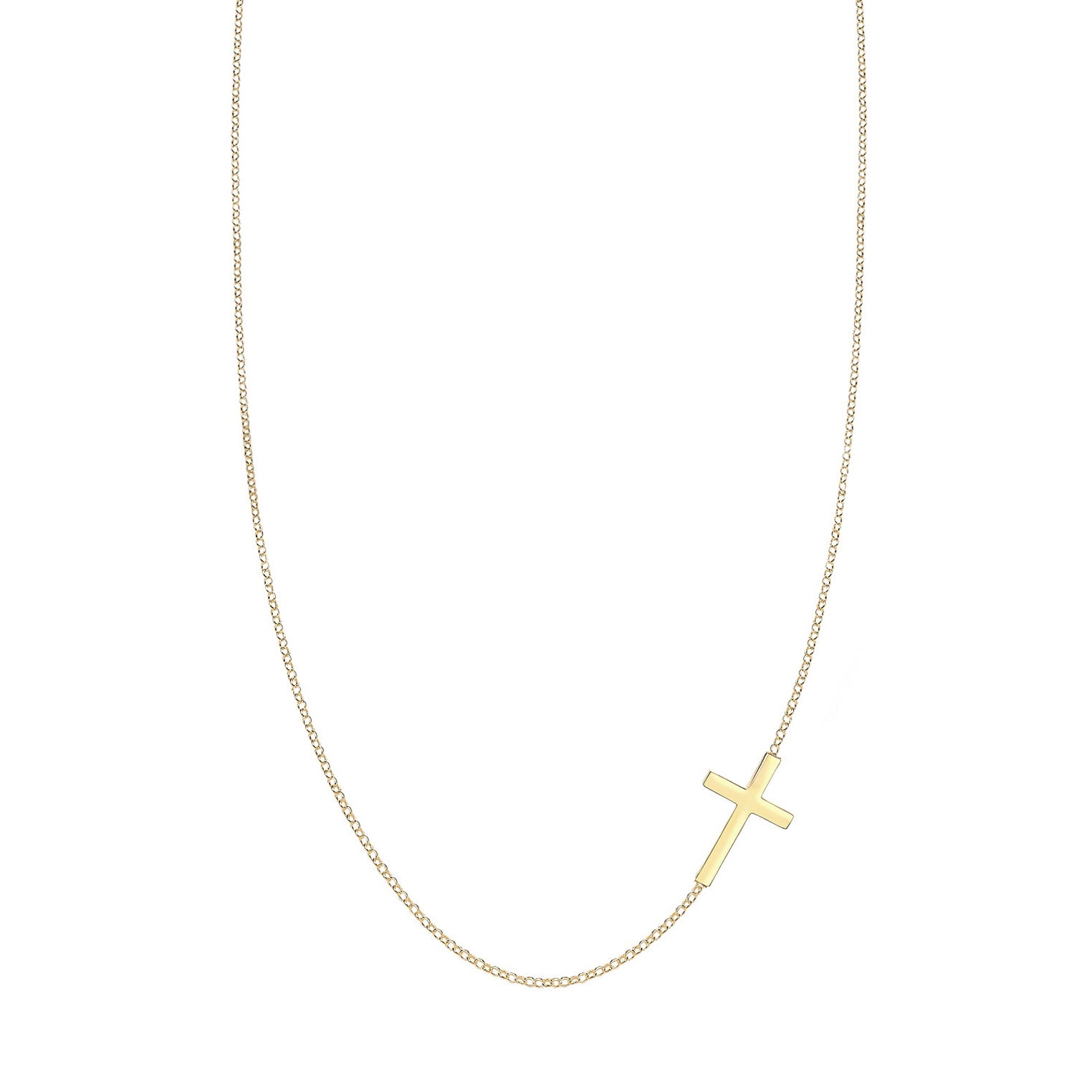 Gold - Elli | Glieder-Halskette Kreuz | 925 Sterling Silber vergoldet