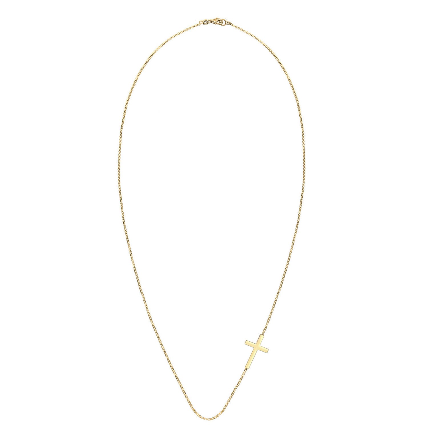 Gold - Elli | Glieder-Halskette Kreuz | 925 Sterling Silber vergoldet