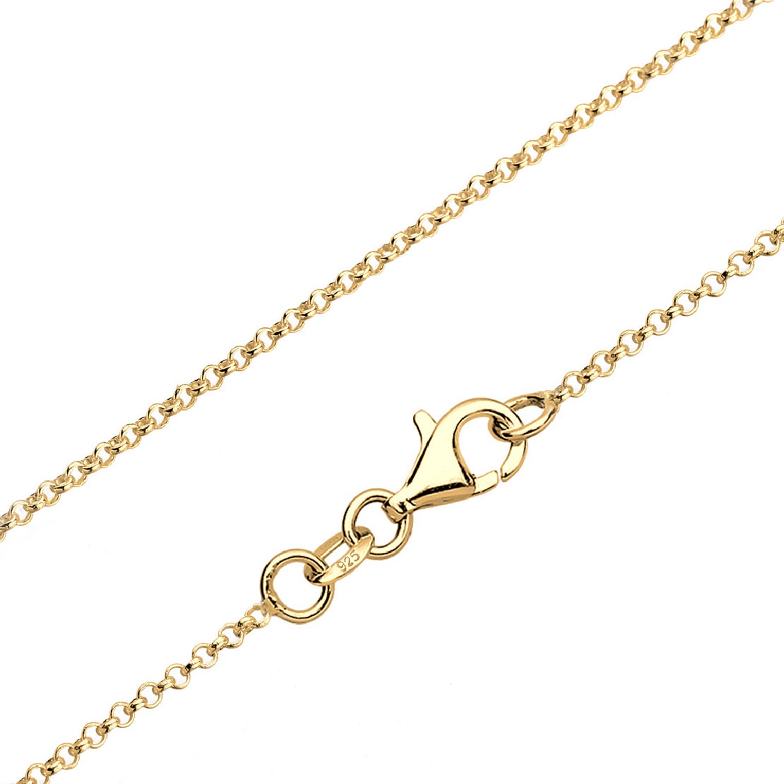 Gold - Elli | Glieder-Halskette Kreuz | 925 Sterling Silber vergoldet