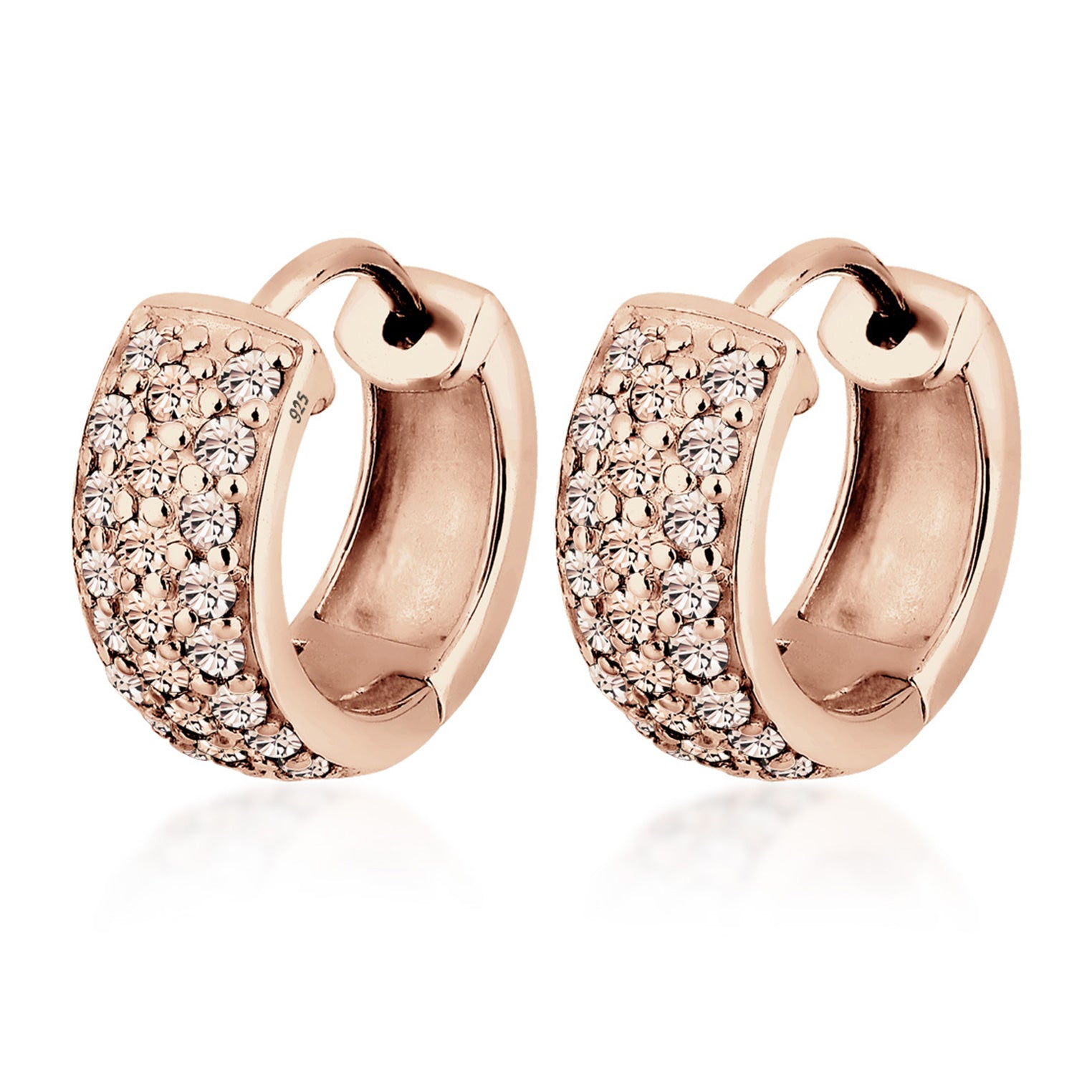 Rosa - Elli | Creole | Kristall ( Braun ) | 925 Sterling Silber Rosegold