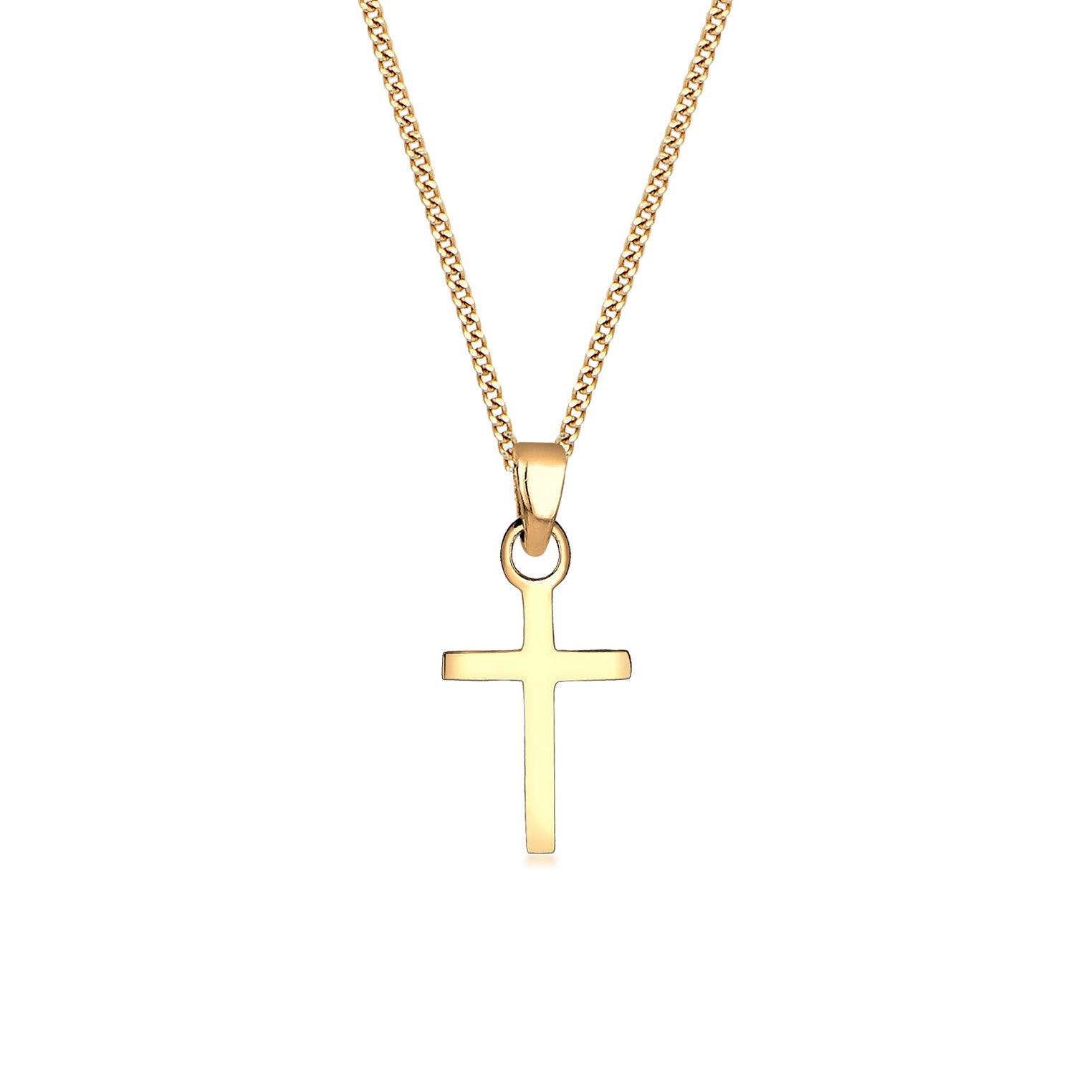 Gold - Elli PREMIUM | Halskette Kreuz | 585 Gelbgold