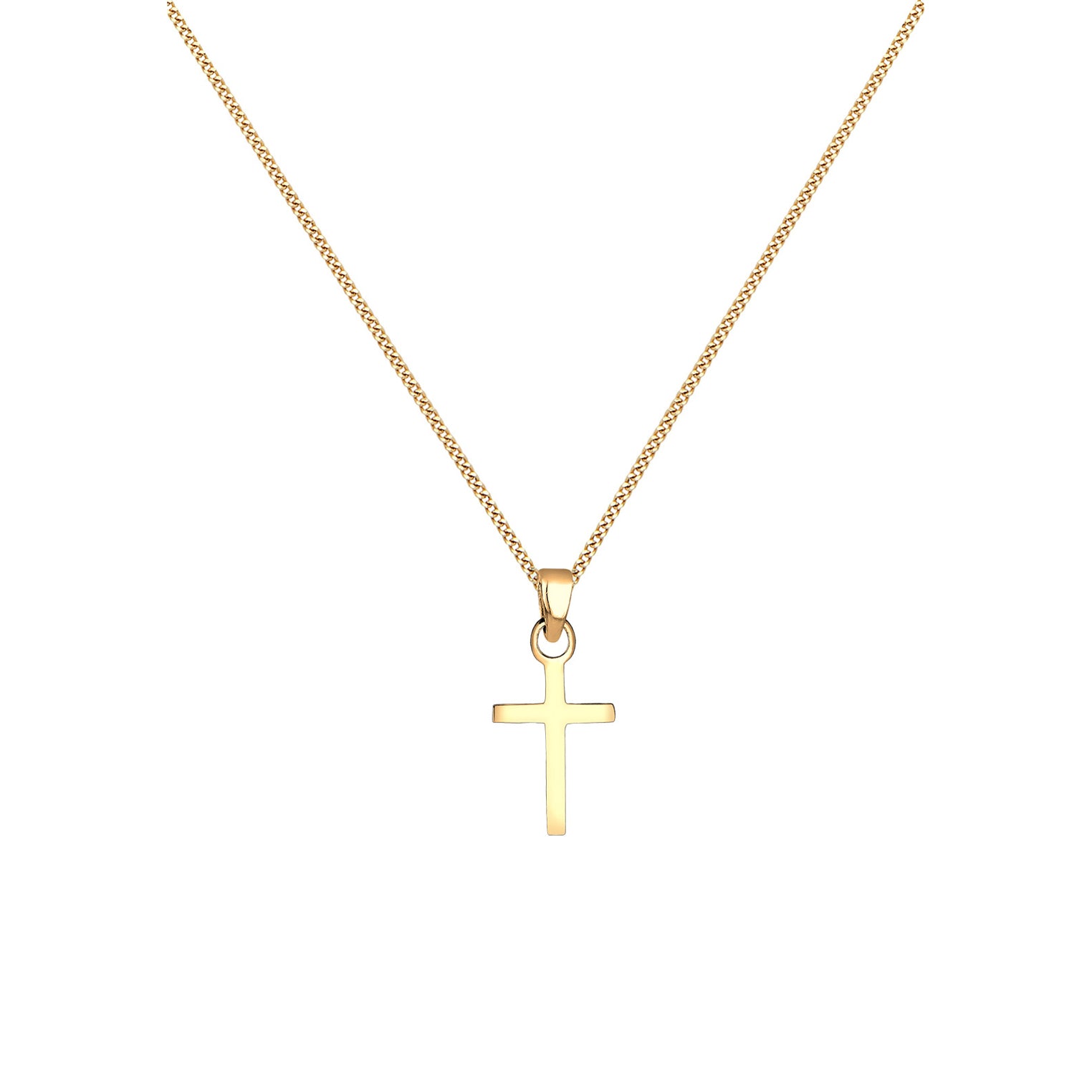 Gold - Elli PREMIUM | Halskette Kreuz | 585 Gelbgold