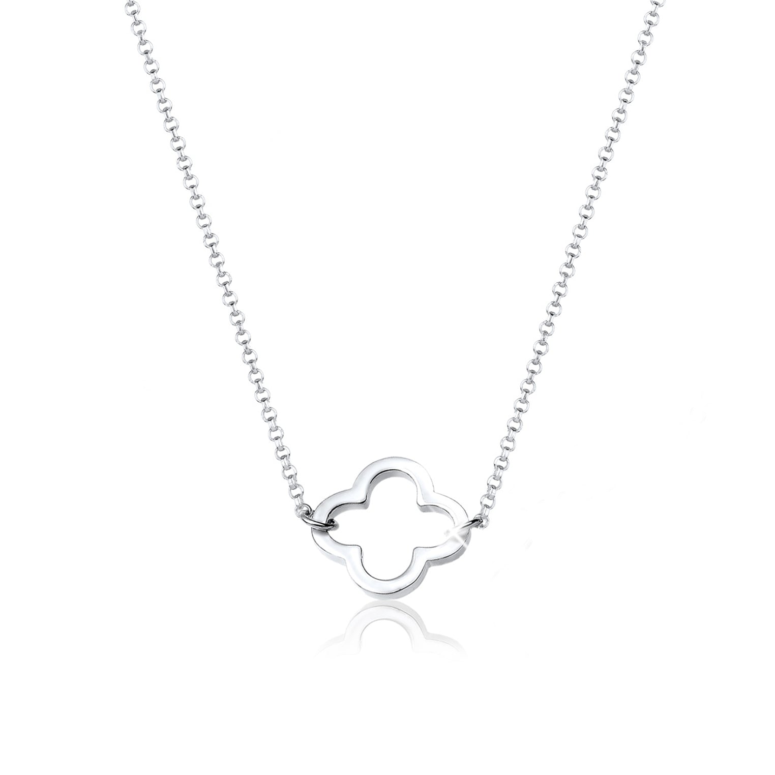 Silber - Elli | Halskette Kleeblatt Cut-Out | 925er Sterling Silber