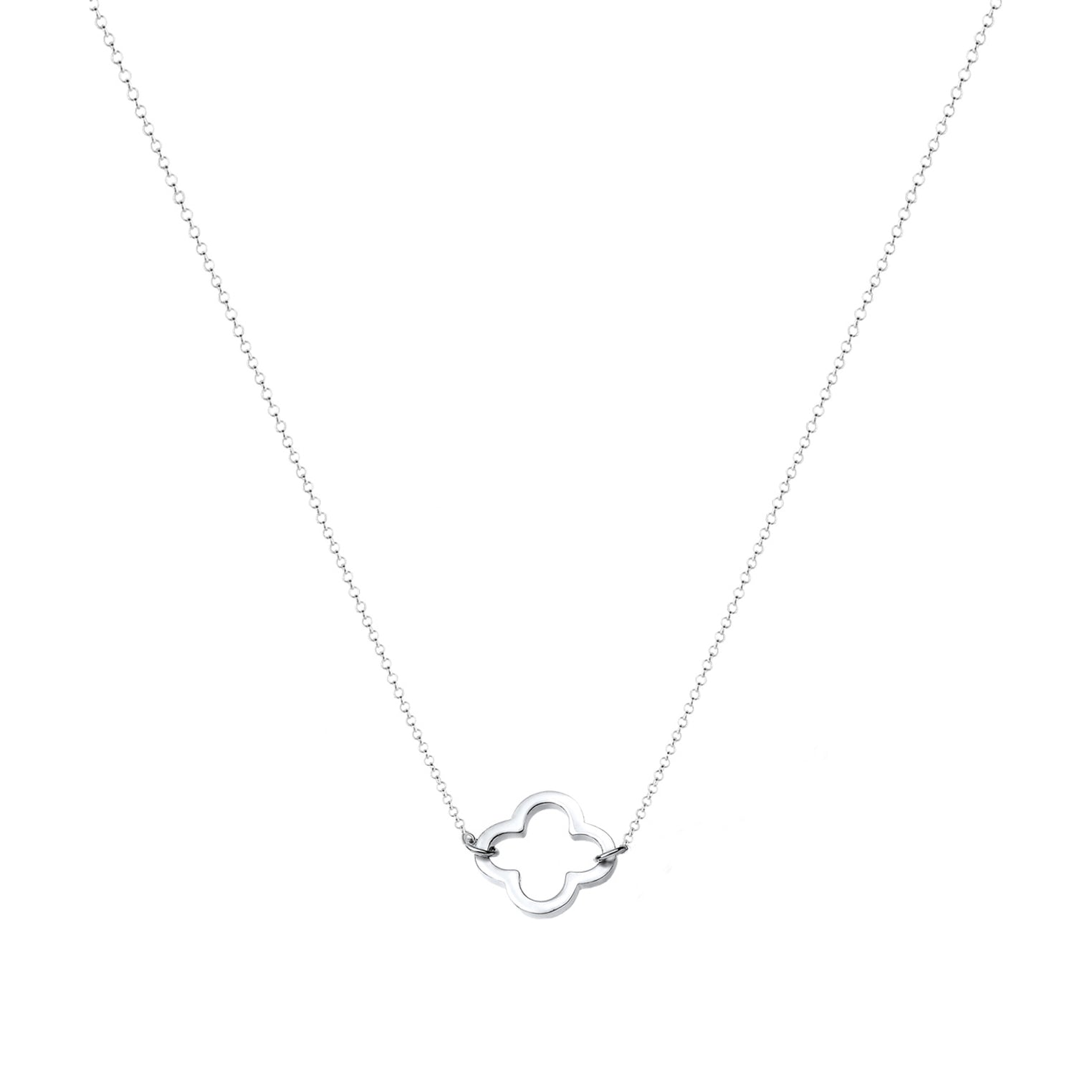 Silber - Elli | Halskette Kleeblatt Cut-Out | 925er Sterling Silber