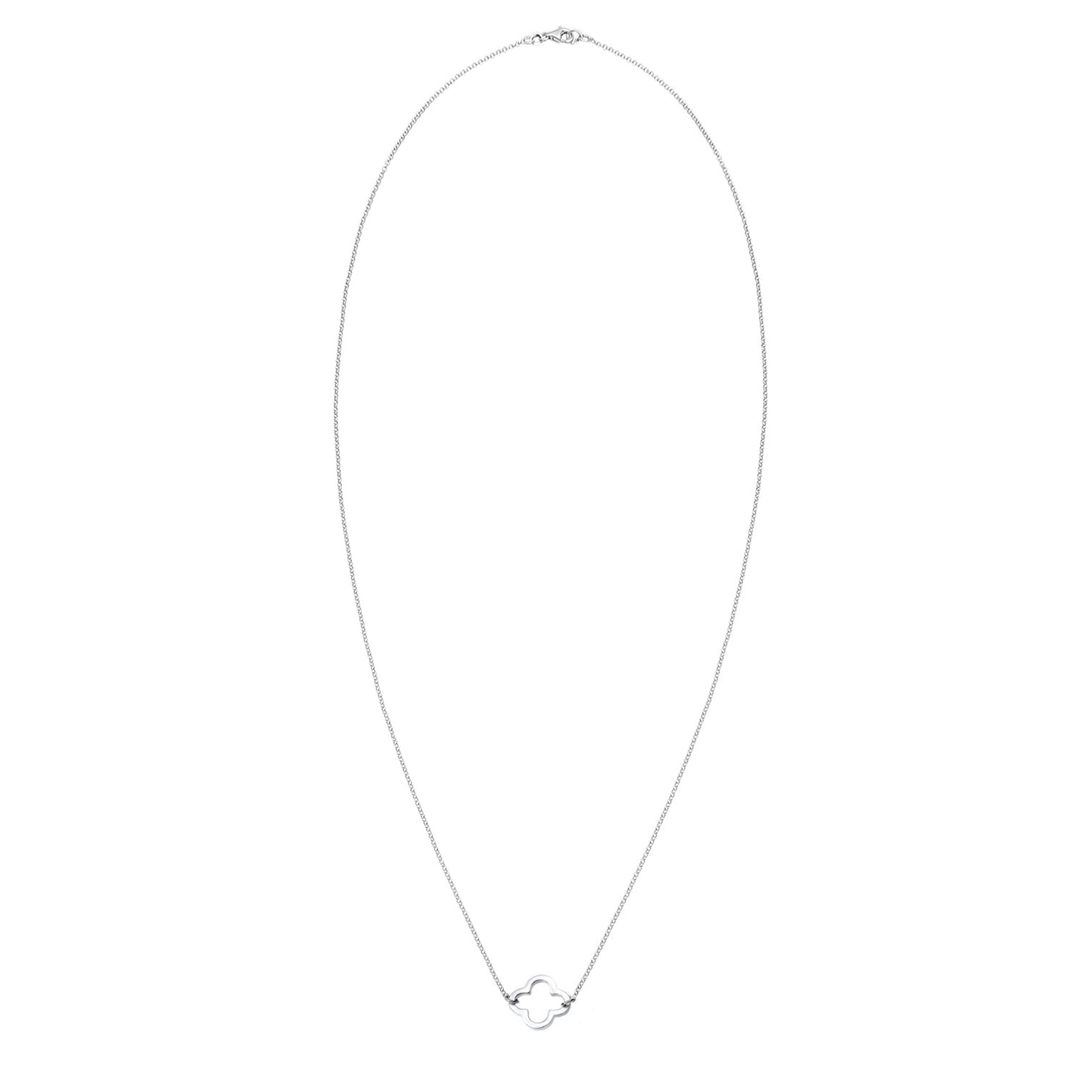 Silber - Elli | Halskette Kleeblatt Cut-Out | 925er Sterling Silber