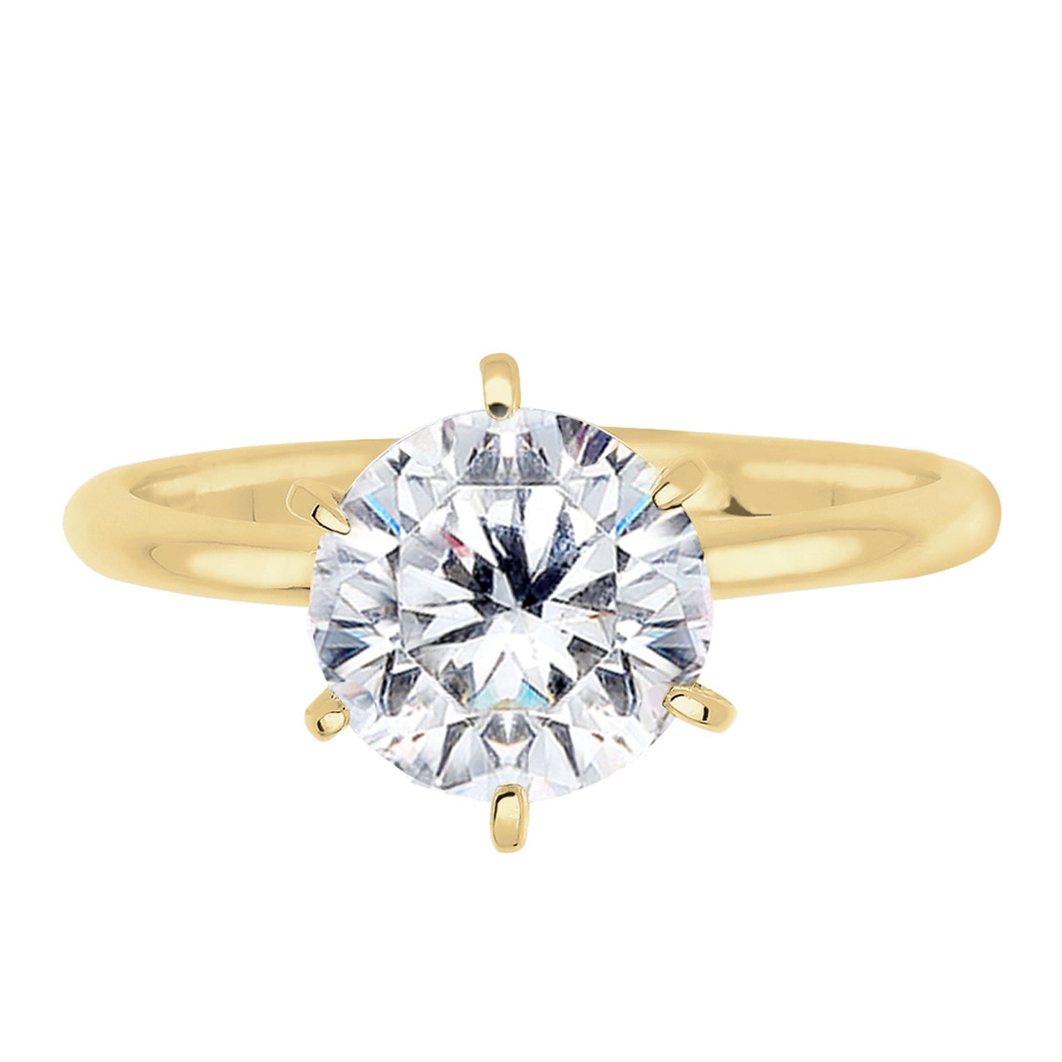 Weiß - Elli PREMIUM | Solitär-Ring | Zirkonia ( Weiß ) | 375 Gelbgold