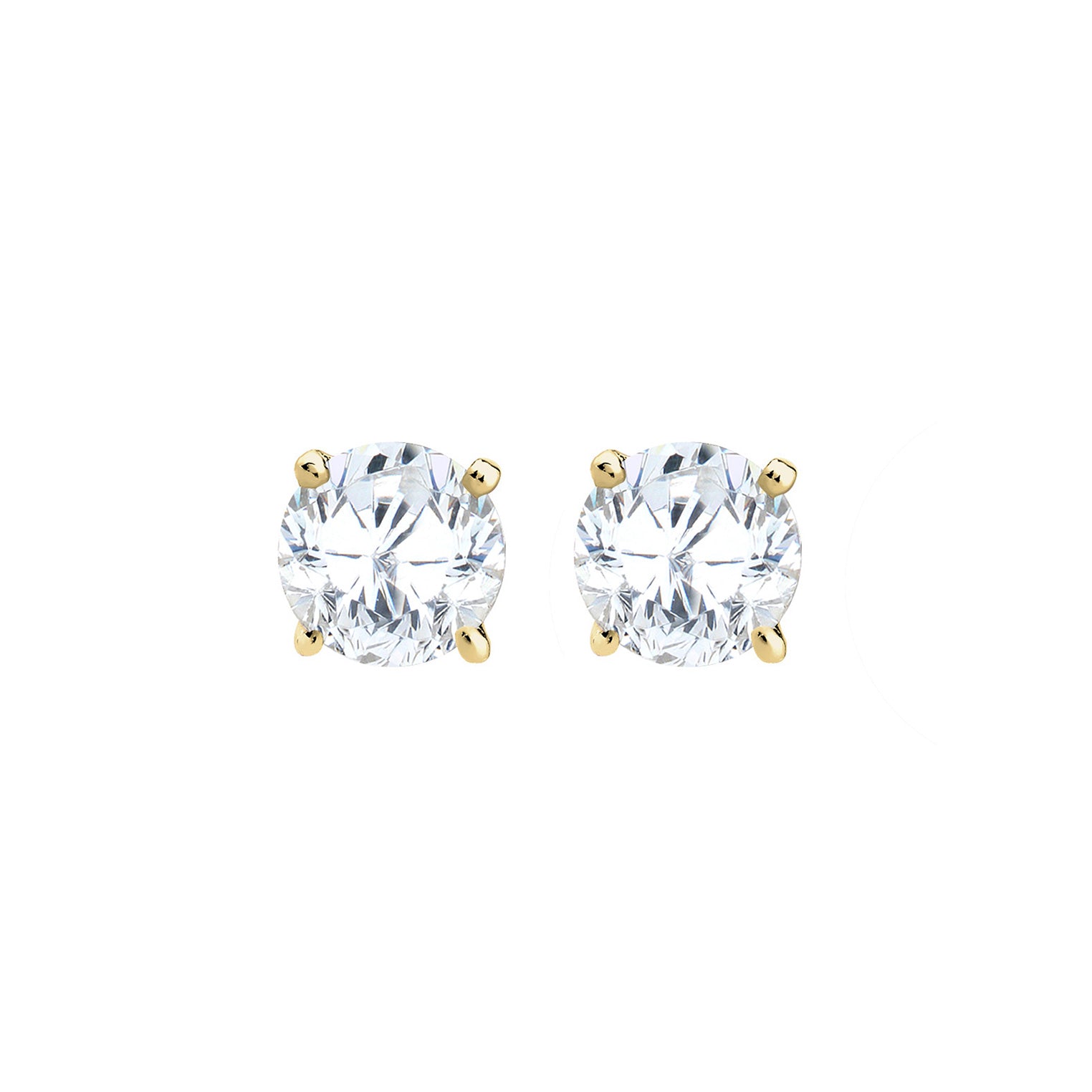 Weiß - Elli PREMIUM | Ohrstecker | Zirkonia ( Weiß ) | 375 Gelbgold