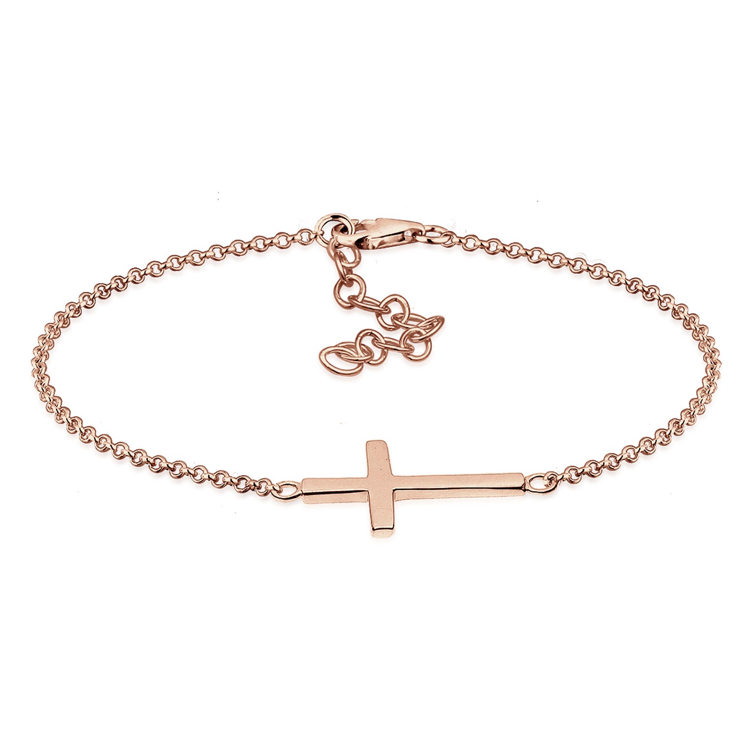 Roségold - Elli | Armband Kreuz | 925 Sterling Silber Rosegold