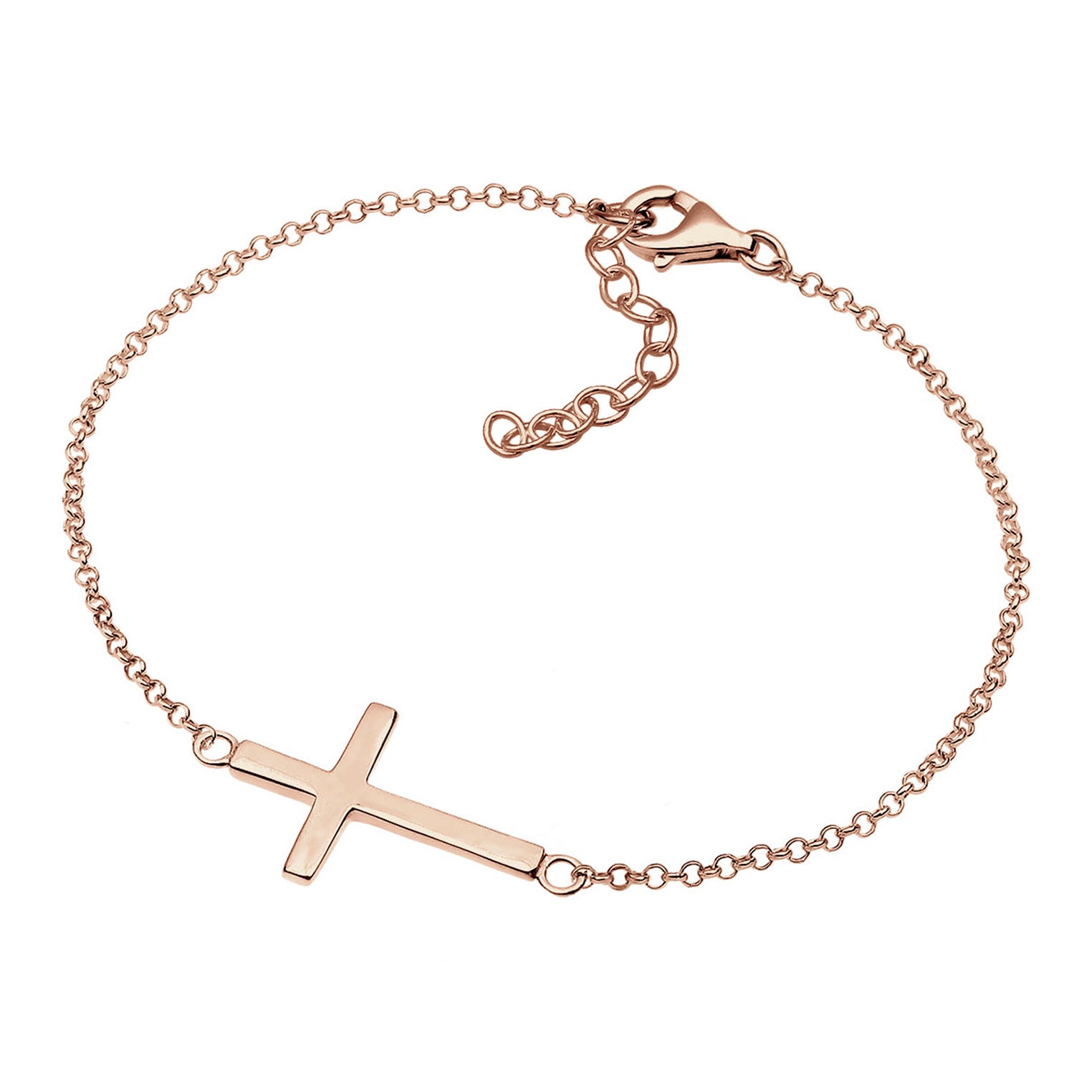 Roségold - Elli | Armband Kreuz | 925 Sterling Silber Rosegold