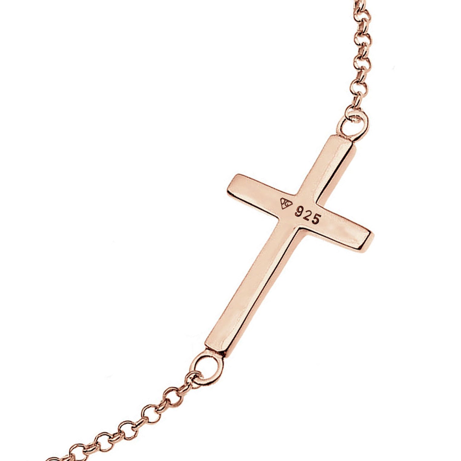 Roségold - Elli | Armband Kreuz | 925 Sterling Silber Rosegold