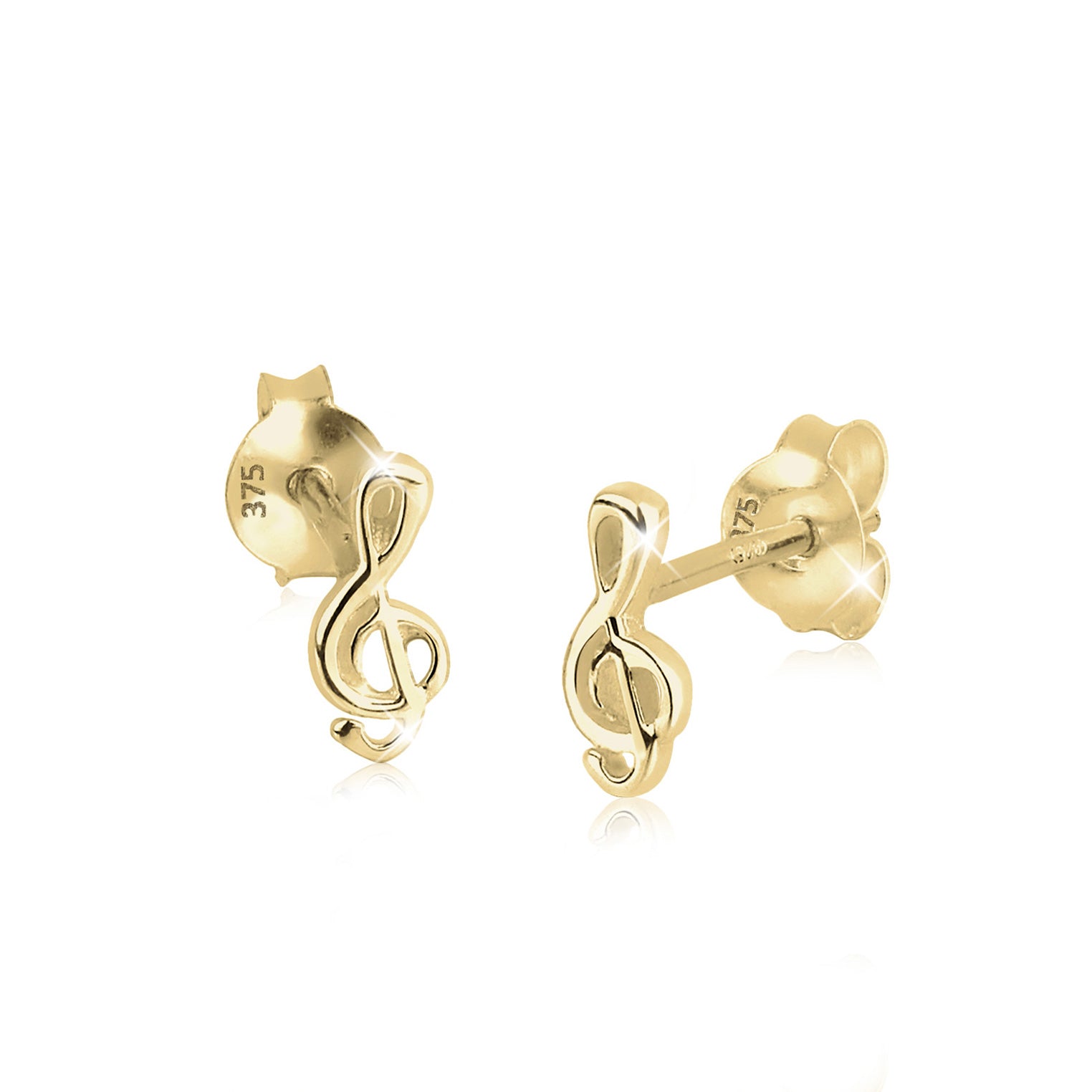 Gold - Elli PREMIUM | Ohrring Notenschlüssel | 375 Gelbgold