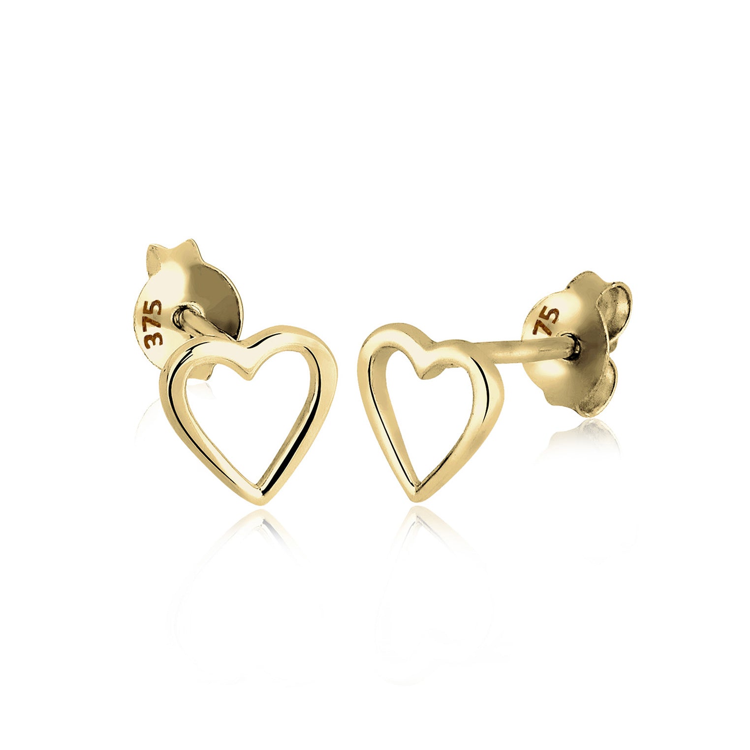 Gold - Elli PREMIUM | Ohrring Herz | 375 Gelbgold