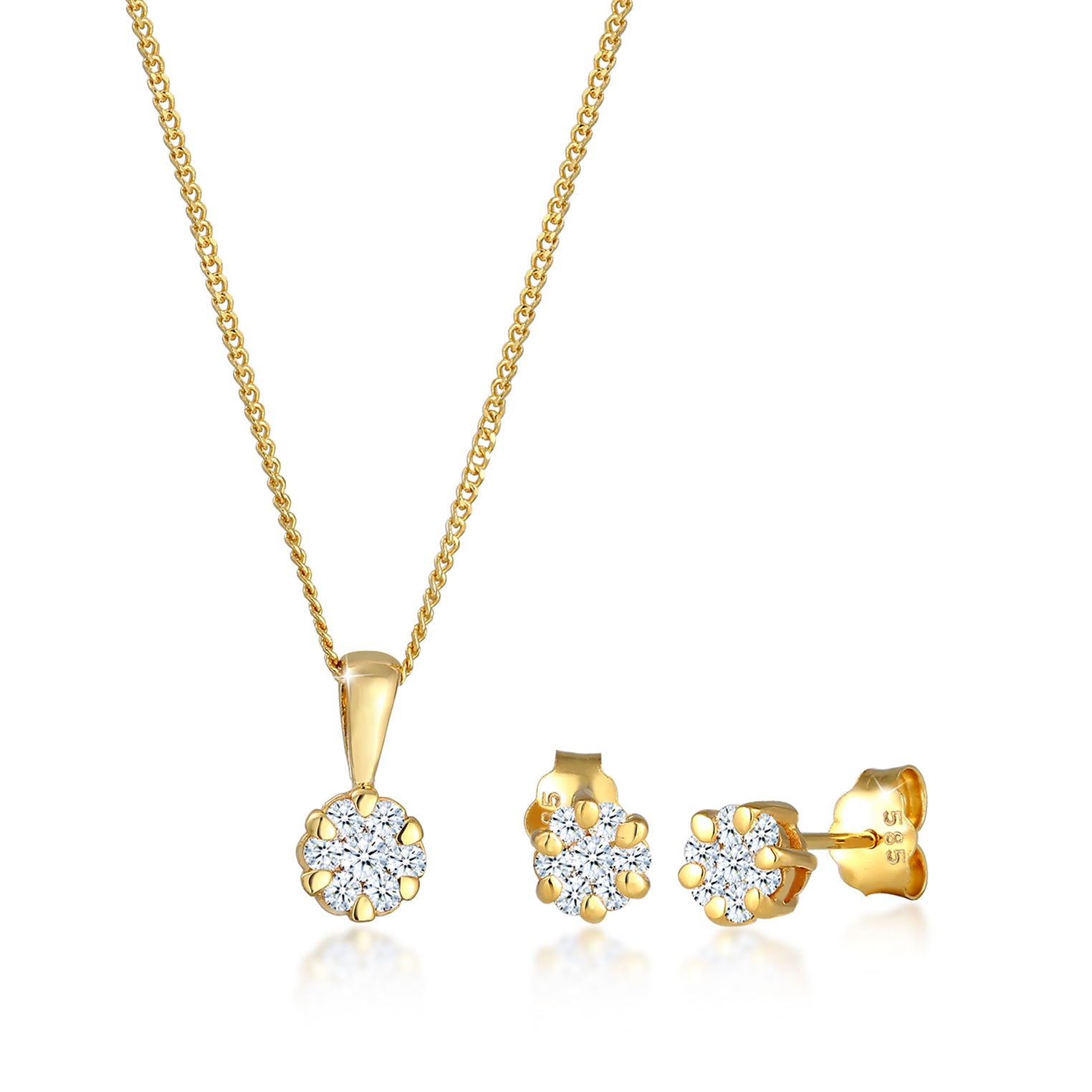 Gold - Elli DIAMONDS | Schmuckset  | Diamant ( Weiß, 0,36 ct ) | 585 Gelbgold