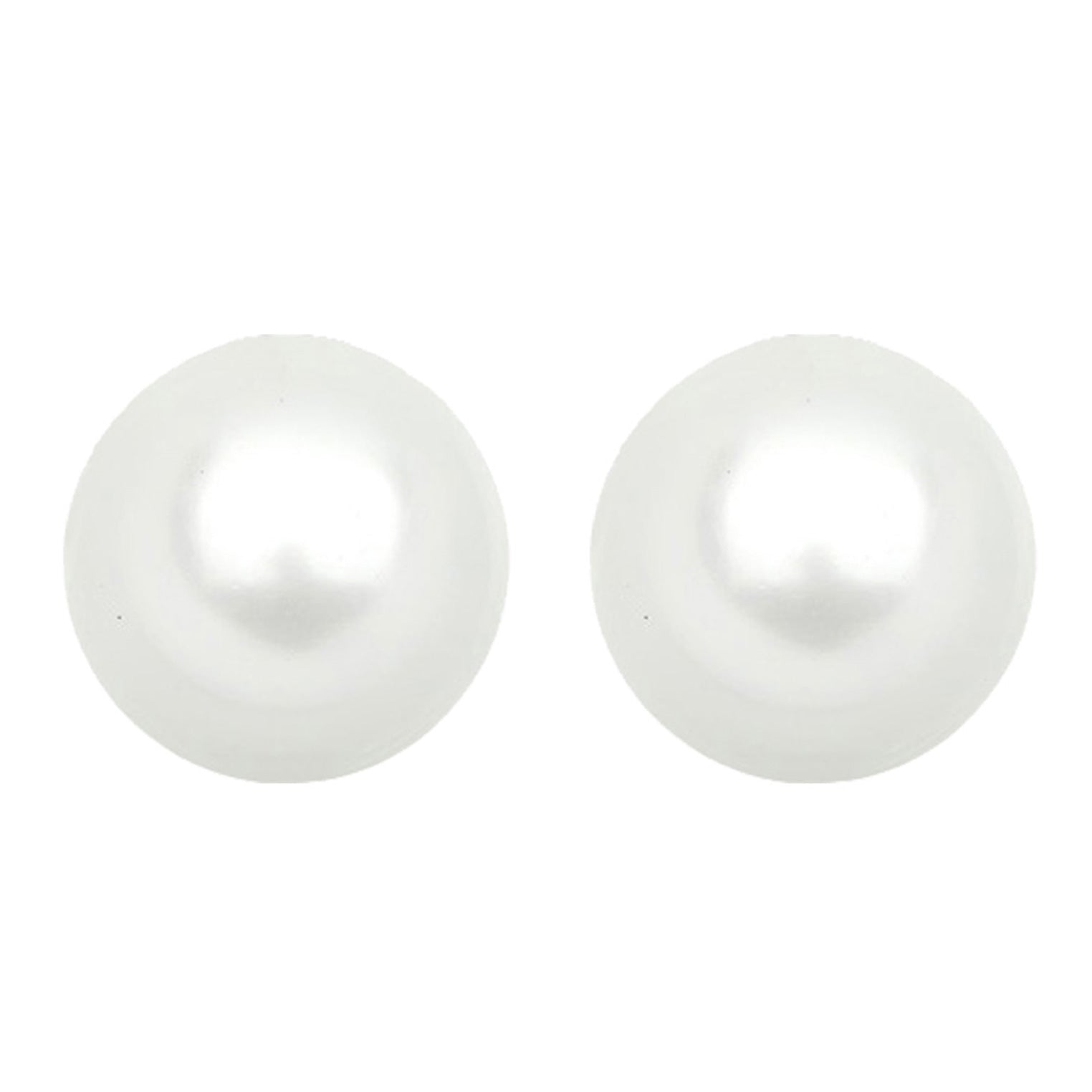 Weiß - Elli PREMIUM | Ohrstecker | Perle | 585 Gelbgold