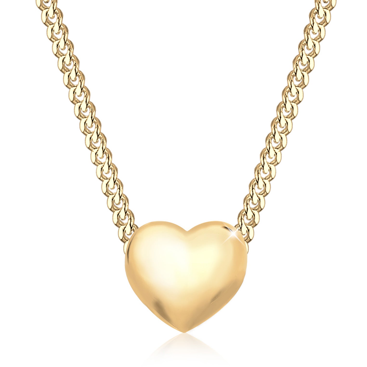 Gold - Elli PREMIUM | Halskette Herz Anhänger | 585 Gelbgold