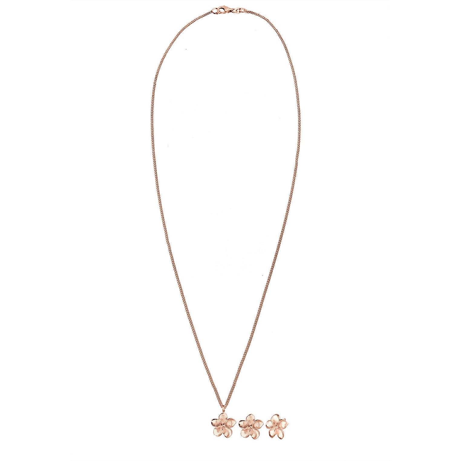 Roségold - Elli | Schmuckset  Frangipani Blüte | 925 Sterling Silber Rosegold