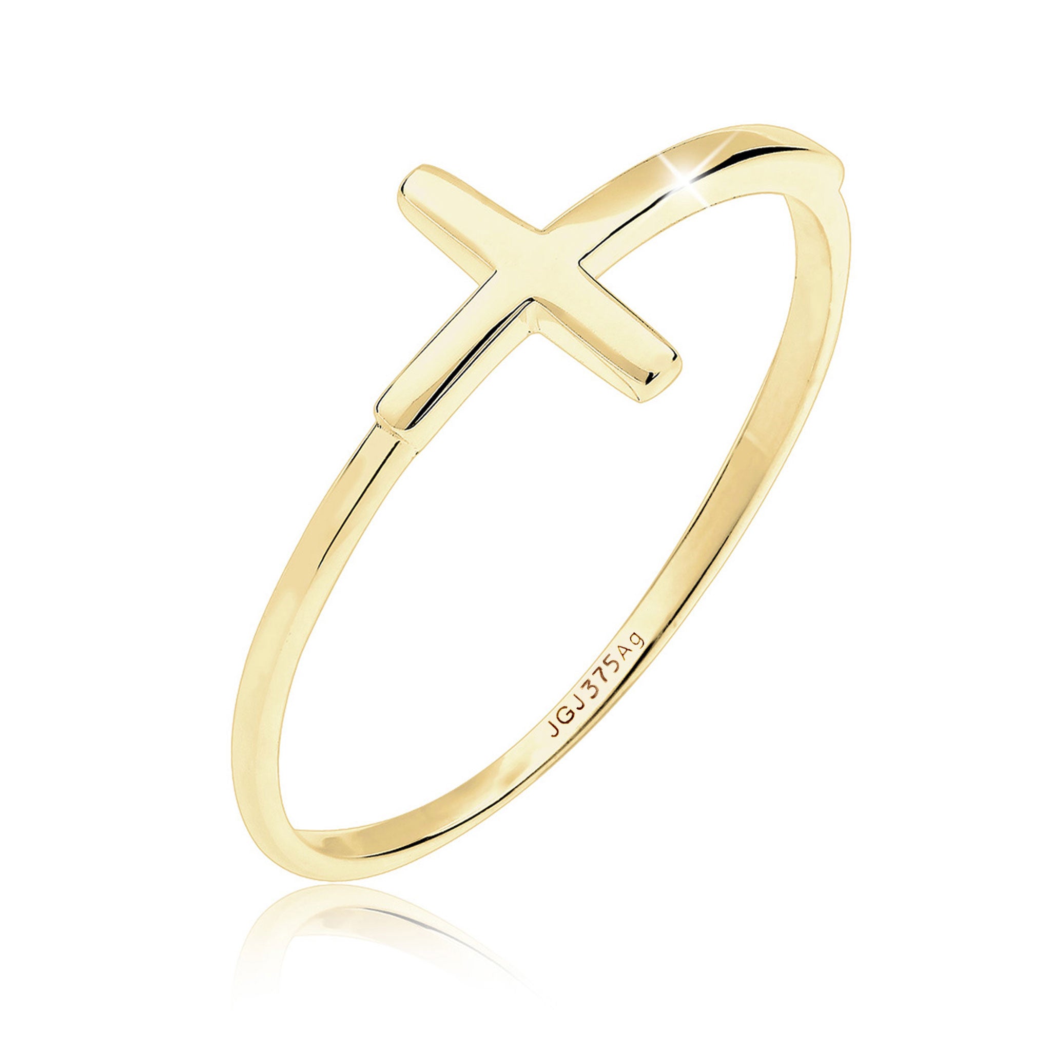Gold - Elli PREMIUM | Ring Kreuz | 375 Gelbgold