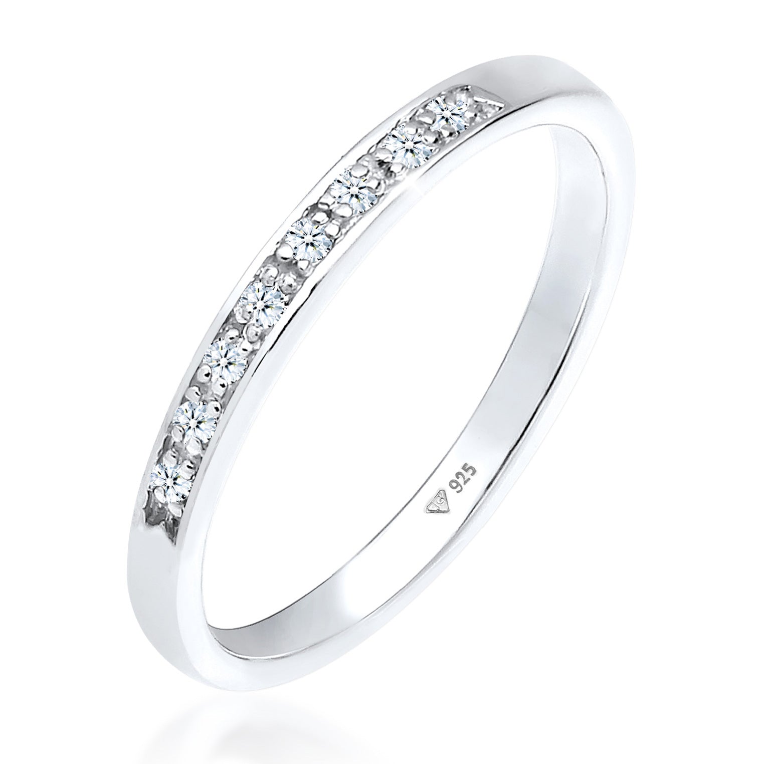 Weiß - Elli DIAMONDS | Verlobungsring | Diamant ( Weiß, 0,04 ct ) | 925er Sterling Silber