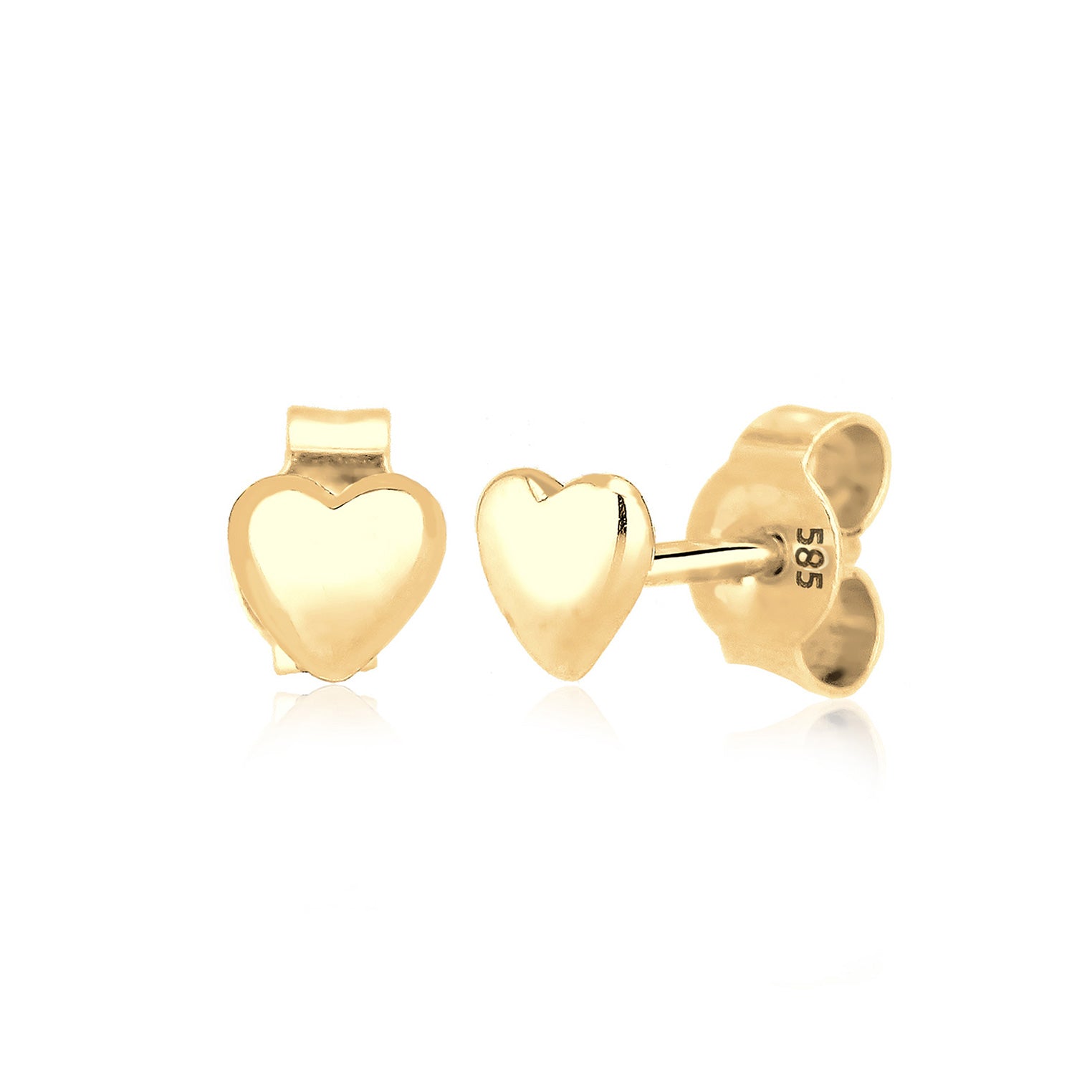 Gold - Elli PREMIUM | Ohrstecker Herz | 585 Gelbgold