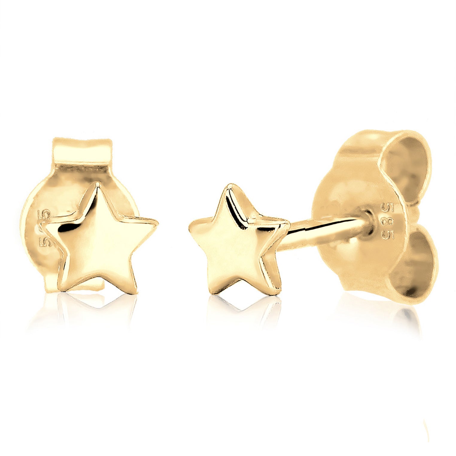 Gold - Elli PREMIUM | Ohrstecker Stern | 585 Gelbgold