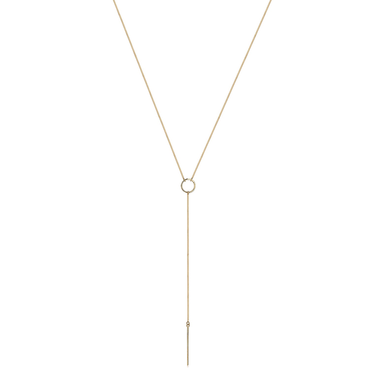 Gold - Elli | Y-Halskette Geo | 925 Sterling Silber vergoldet