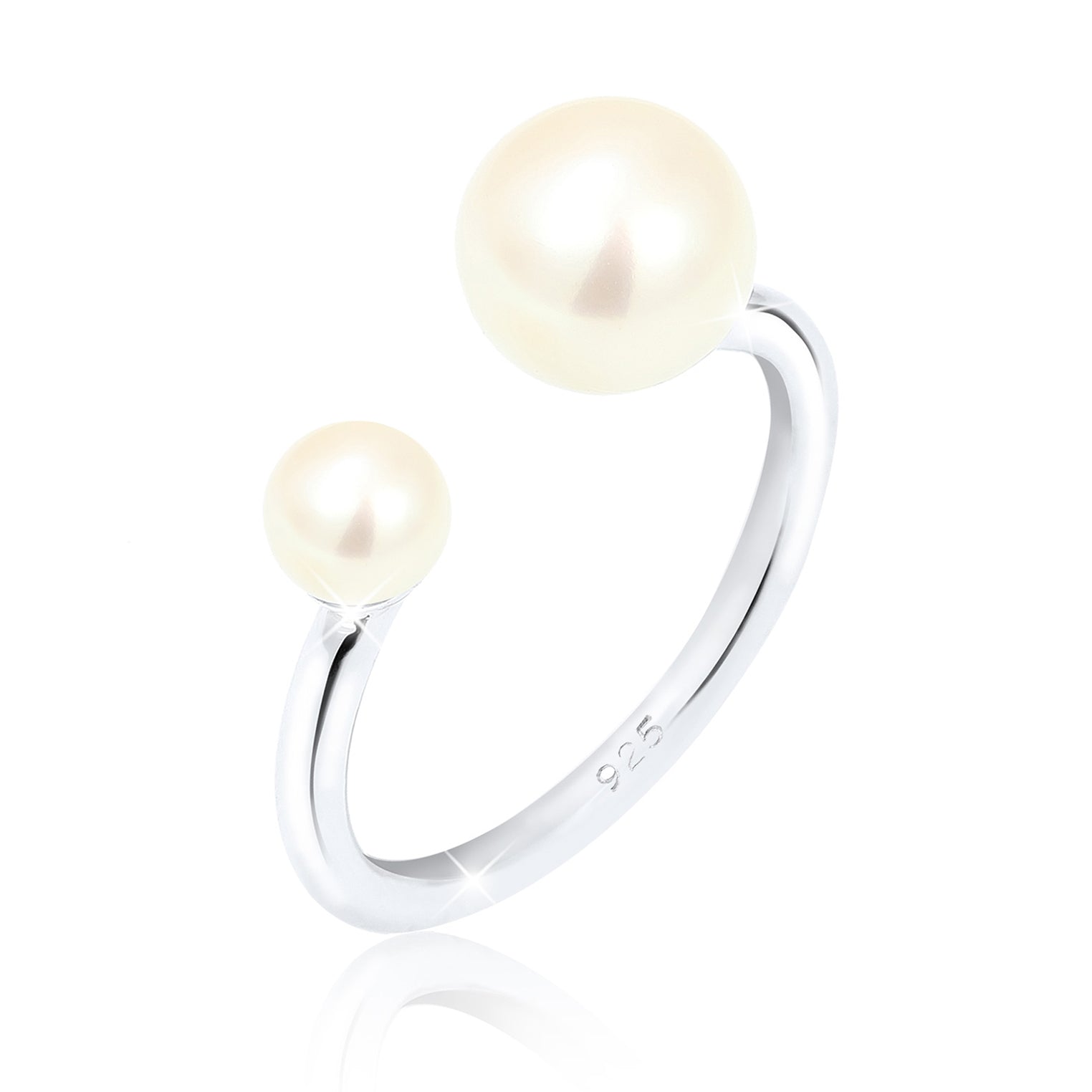 Silber - Elli | Ring | Süßwasserperle | 925er Sterling Silber