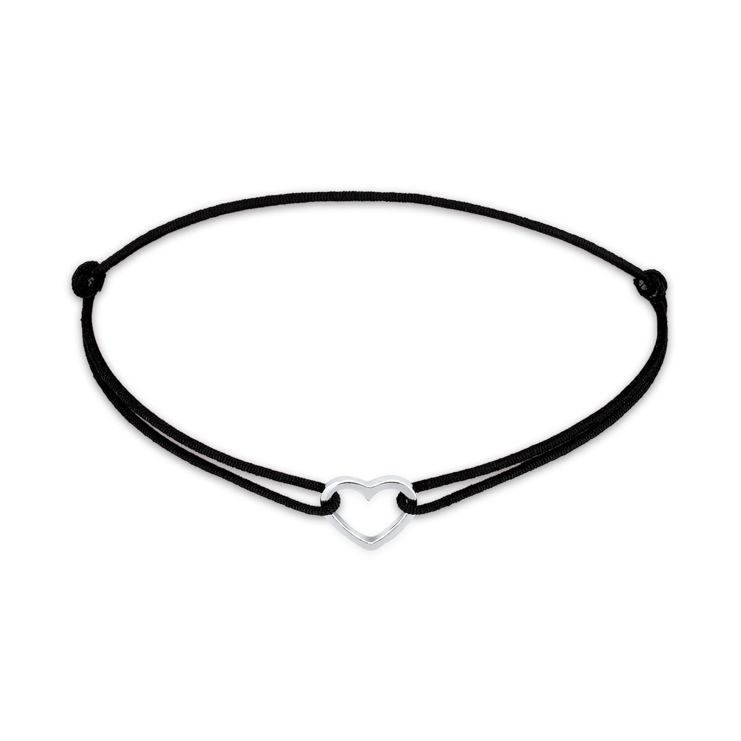 Schwarz - Elli | Armband Herz | 925er Sterling Silber