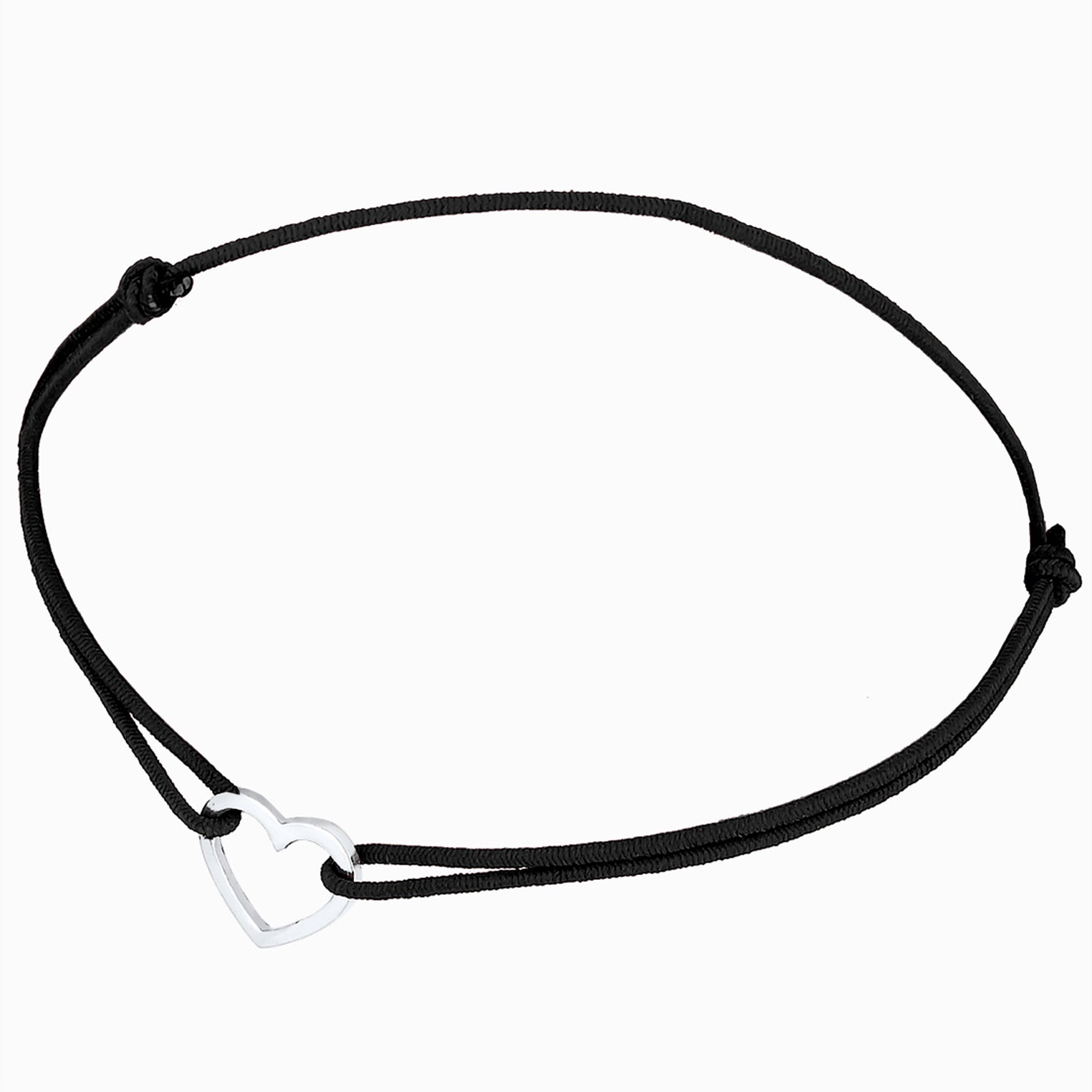 Schwarz - Elli | Armband Herz | 925er Sterling Silber