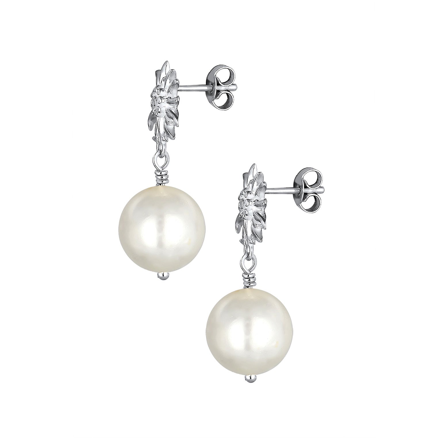 Silber - Elli | Ohrhänger Edelweiss | Perle | 925er Sterling Silber