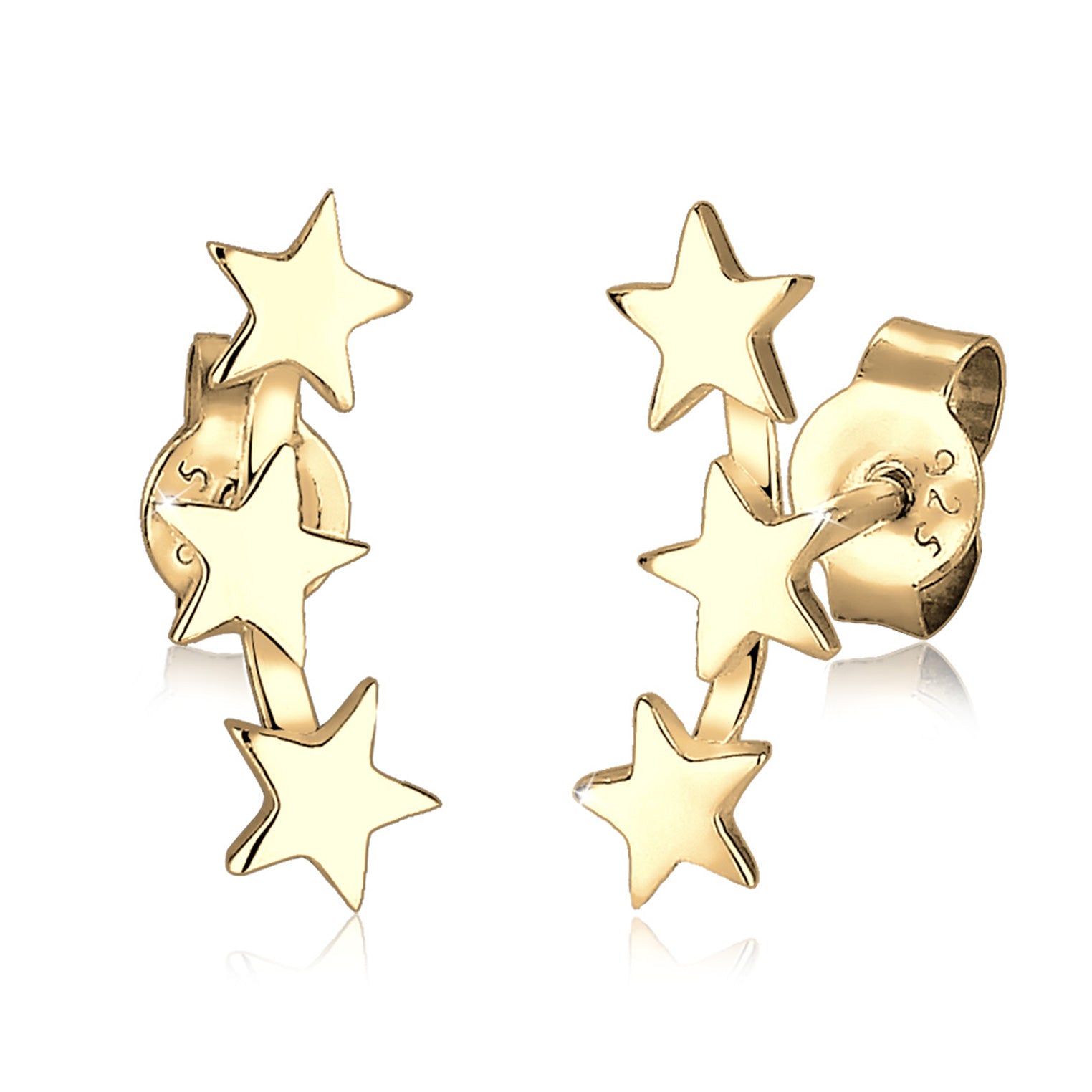 Gold - Elli | Ohrstecker Astro | 925 Sterling Silber vergoldet
