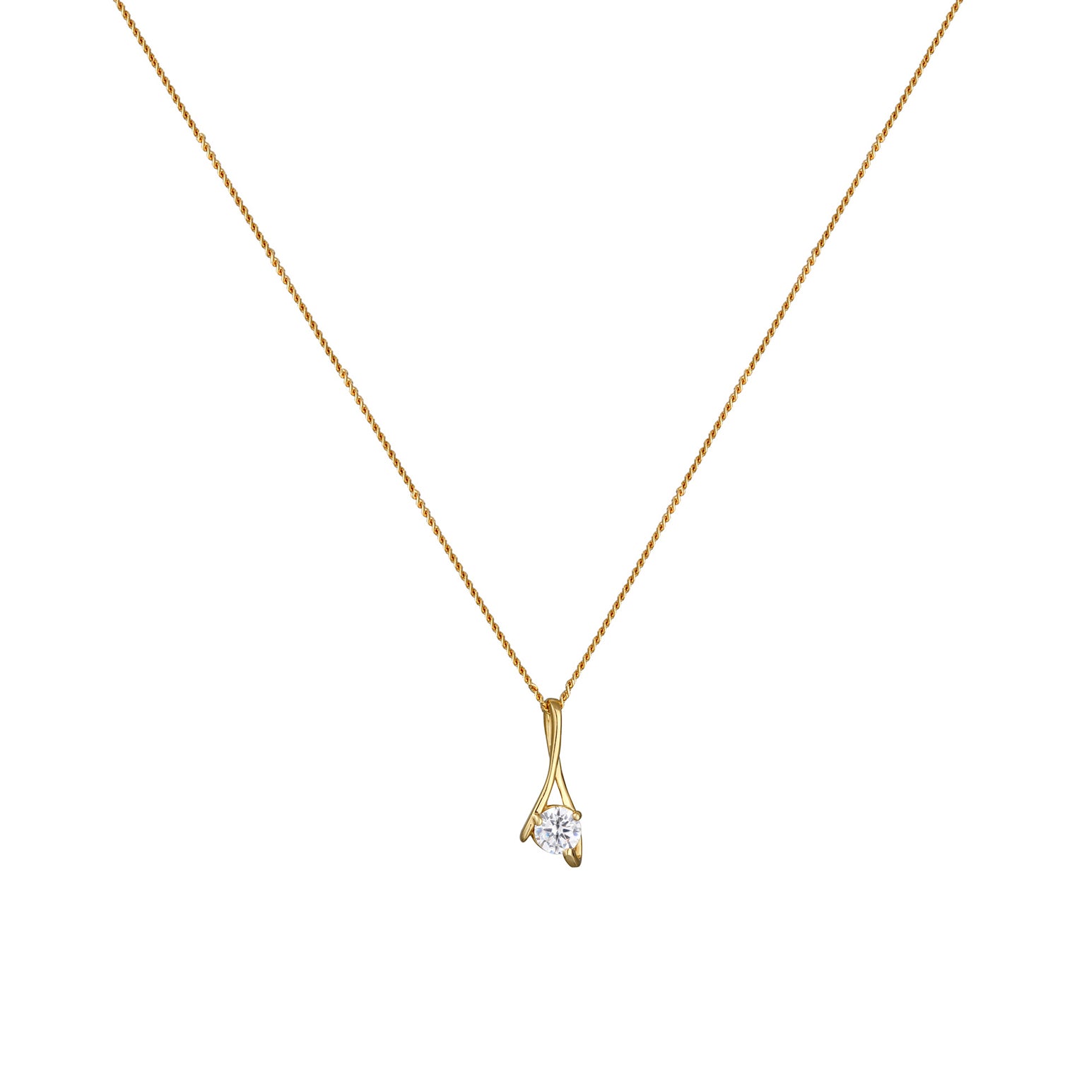 Gold - Elli PREMIUM | Halskette Infinity | Zirkonia (Weiß) | 585 Gelbgold