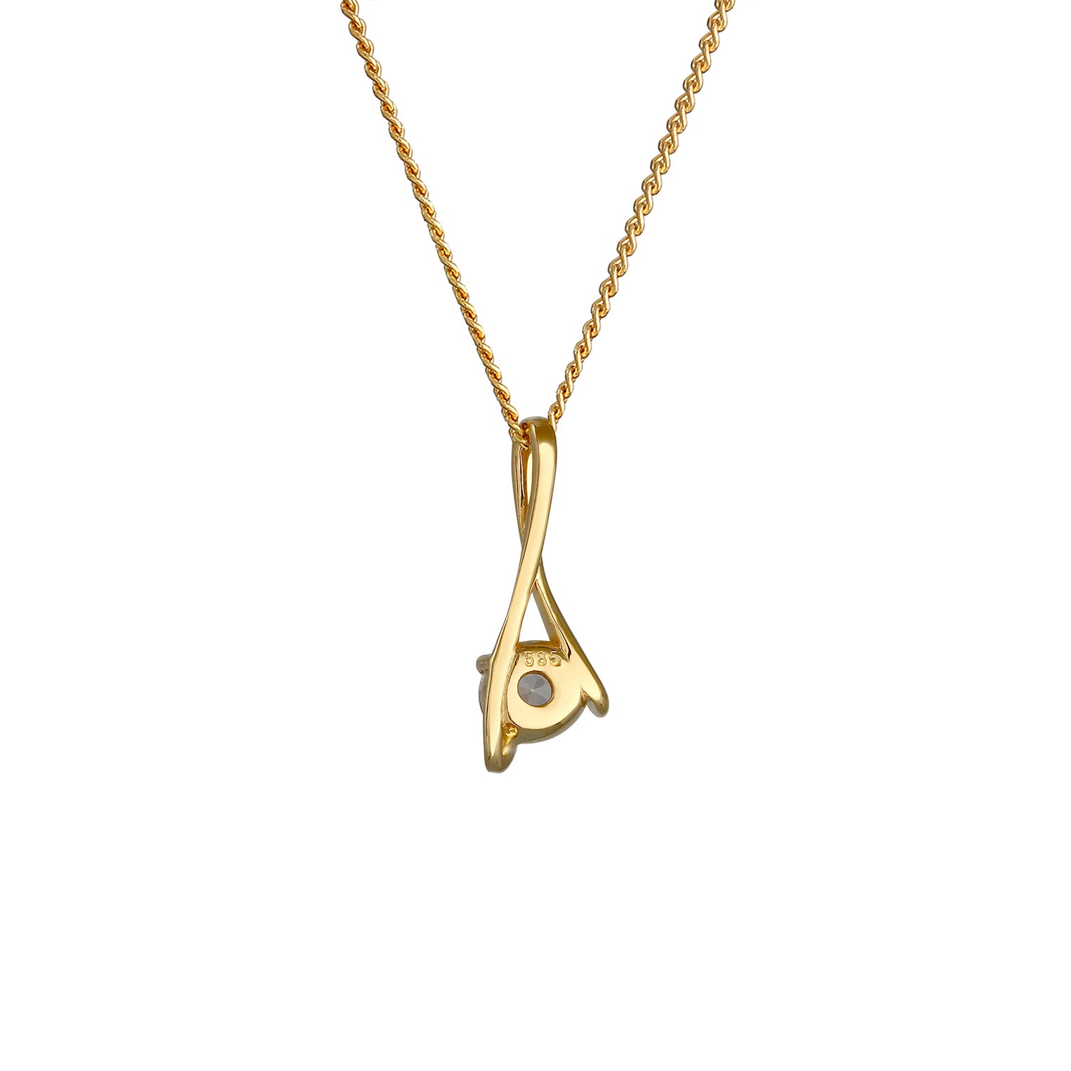 Gold - Elli PREMIUM | Halskette Infinity | Zirkonia (Weiß) | 585 Gelbgold