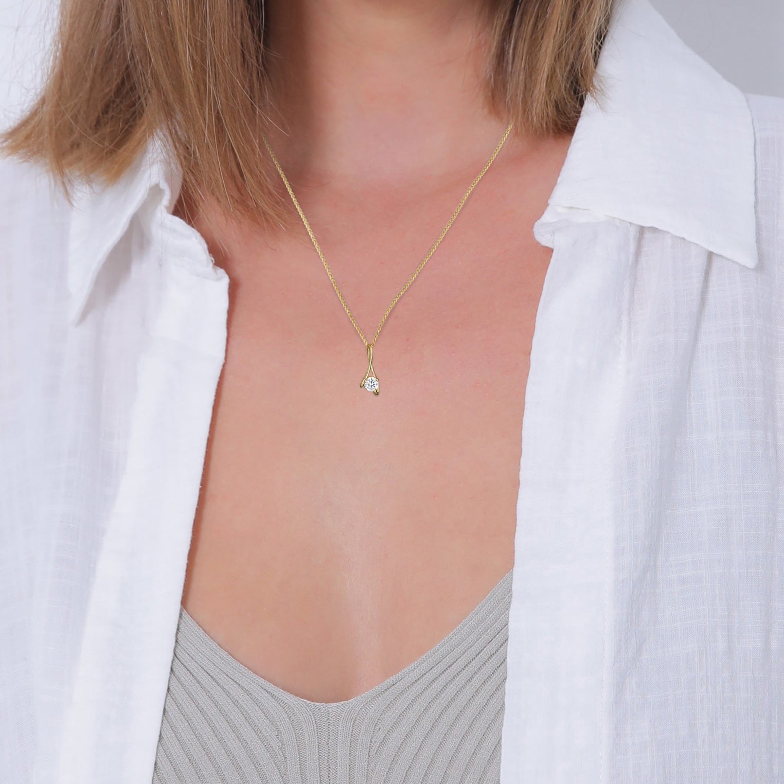 Gold - Elli PREMIUM | Halskette Infinity | Zirkonia (Weiß) | 585 Gelbgold