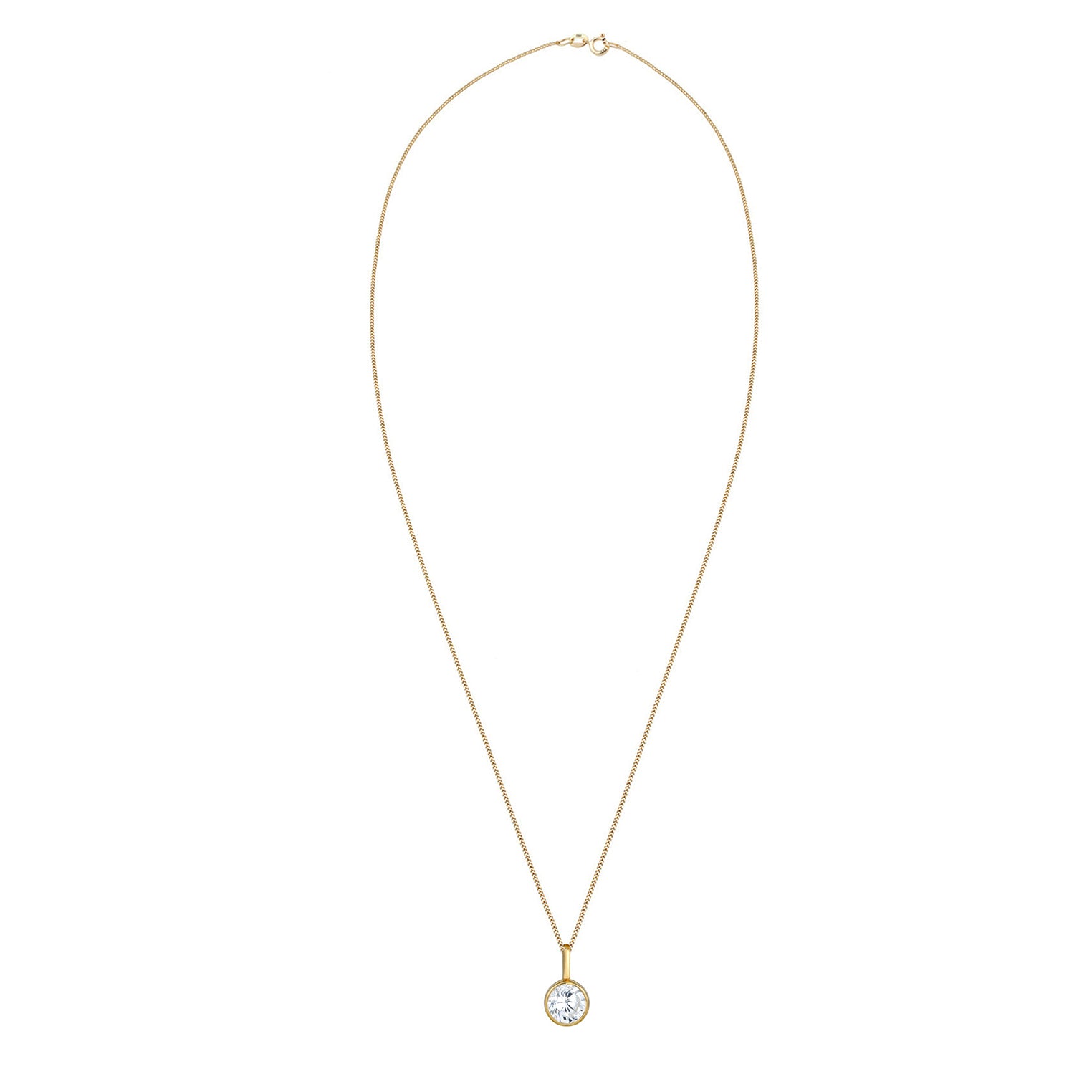 Gold - Elli PREMIUM | Halskette | Zirkonia (Weiß) | 585 Gelbgold