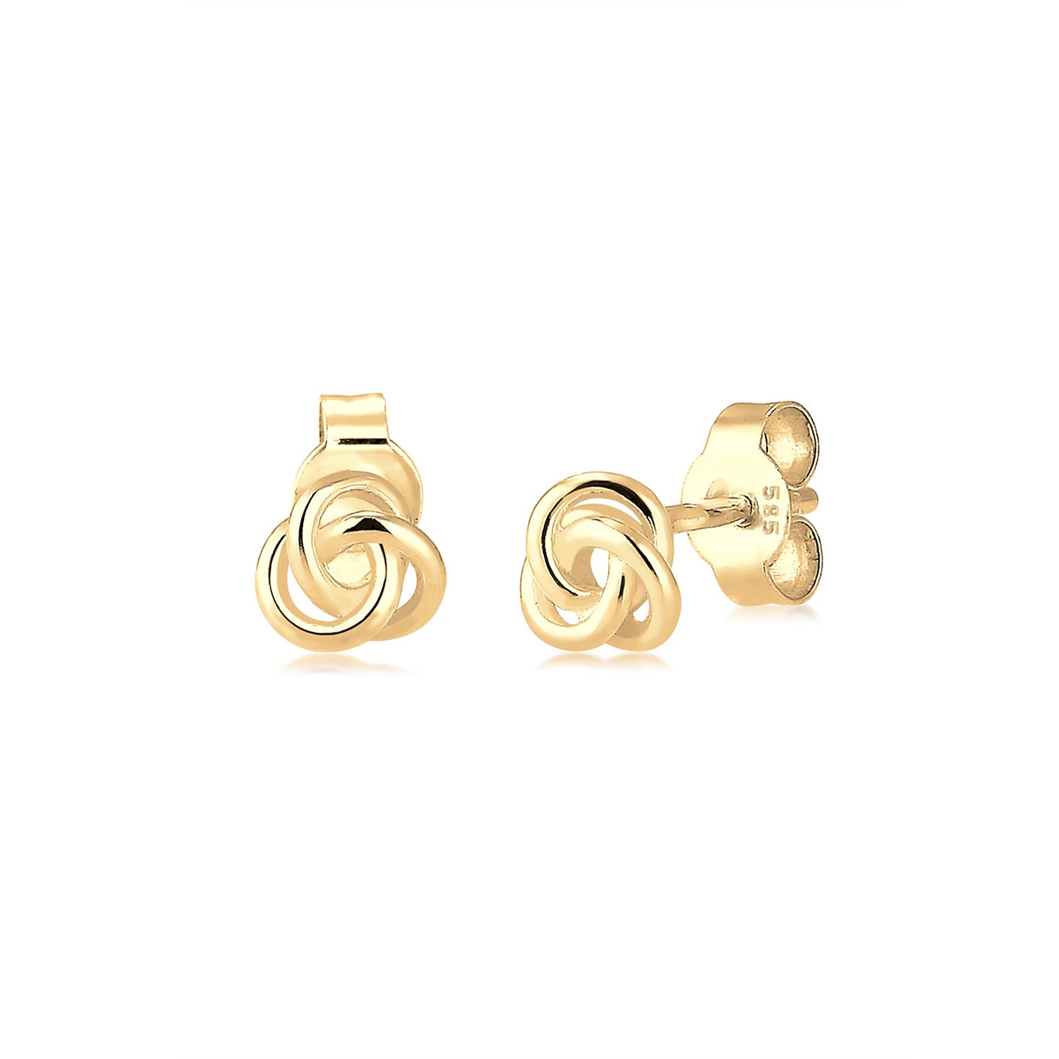 Gold - Elli PREMIUM | Ohrstecker Knoten | 585 Gelbgold
