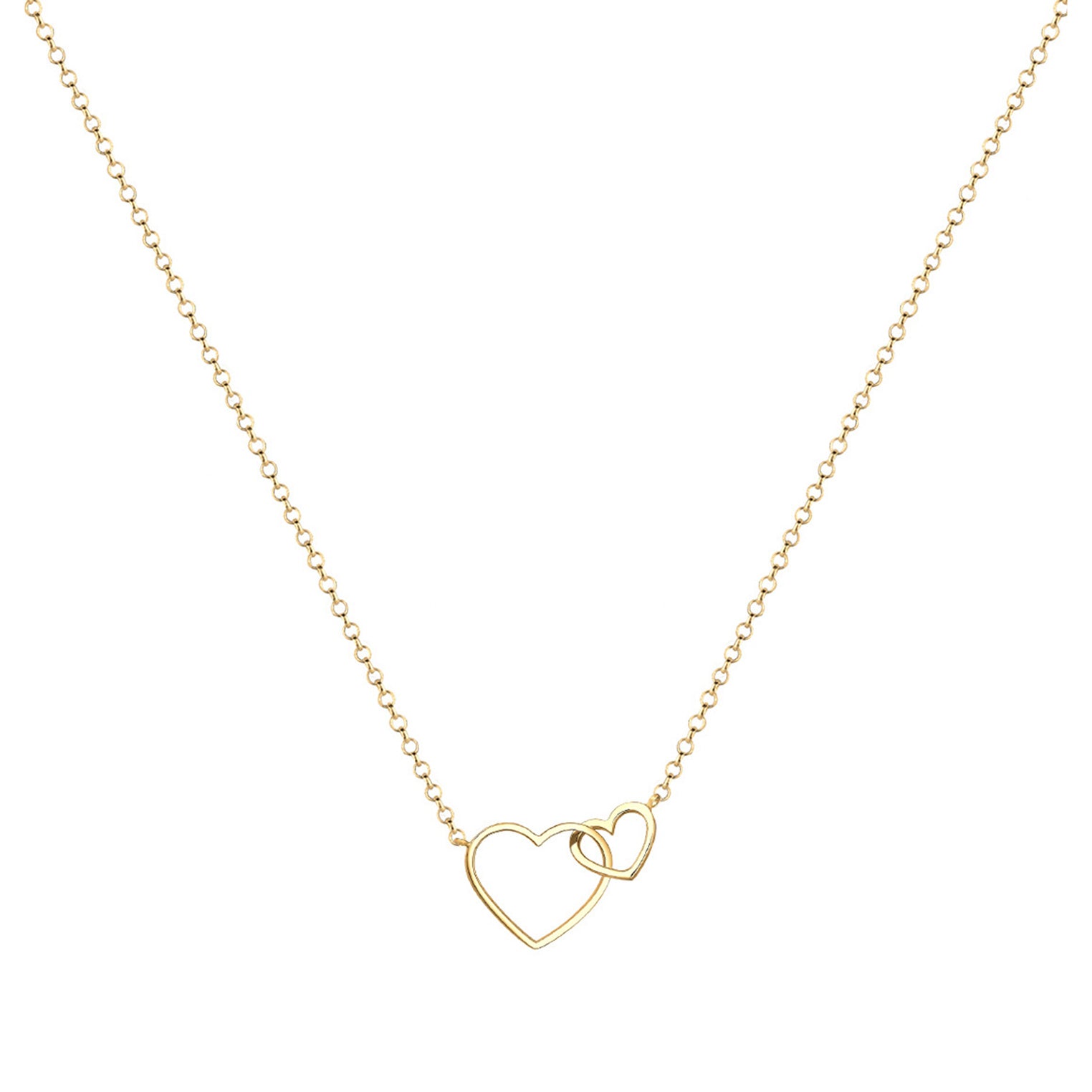 Gold - Elli | Halskette Herzen | 925 Sterling Silber vergoldet