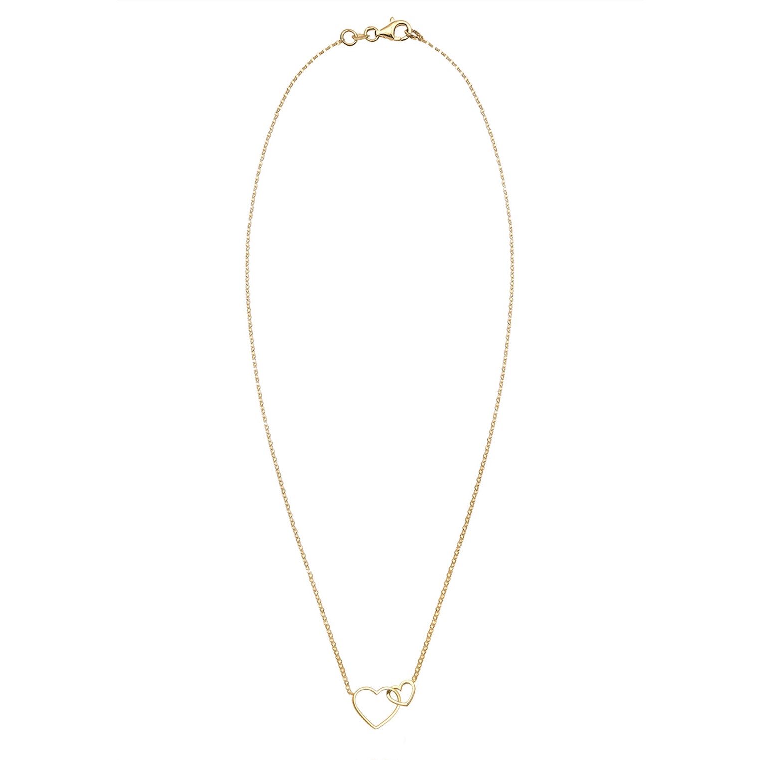 Gold - Elli | Halskette Herzen | 925 Sterling Silber vergoldet