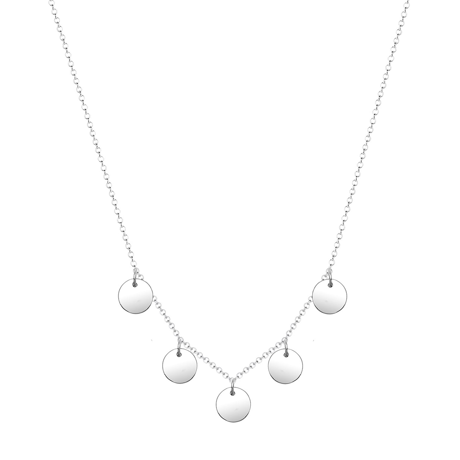 Silber - Elli | Halskette Plättchen Geo | 925er Sterling Silber