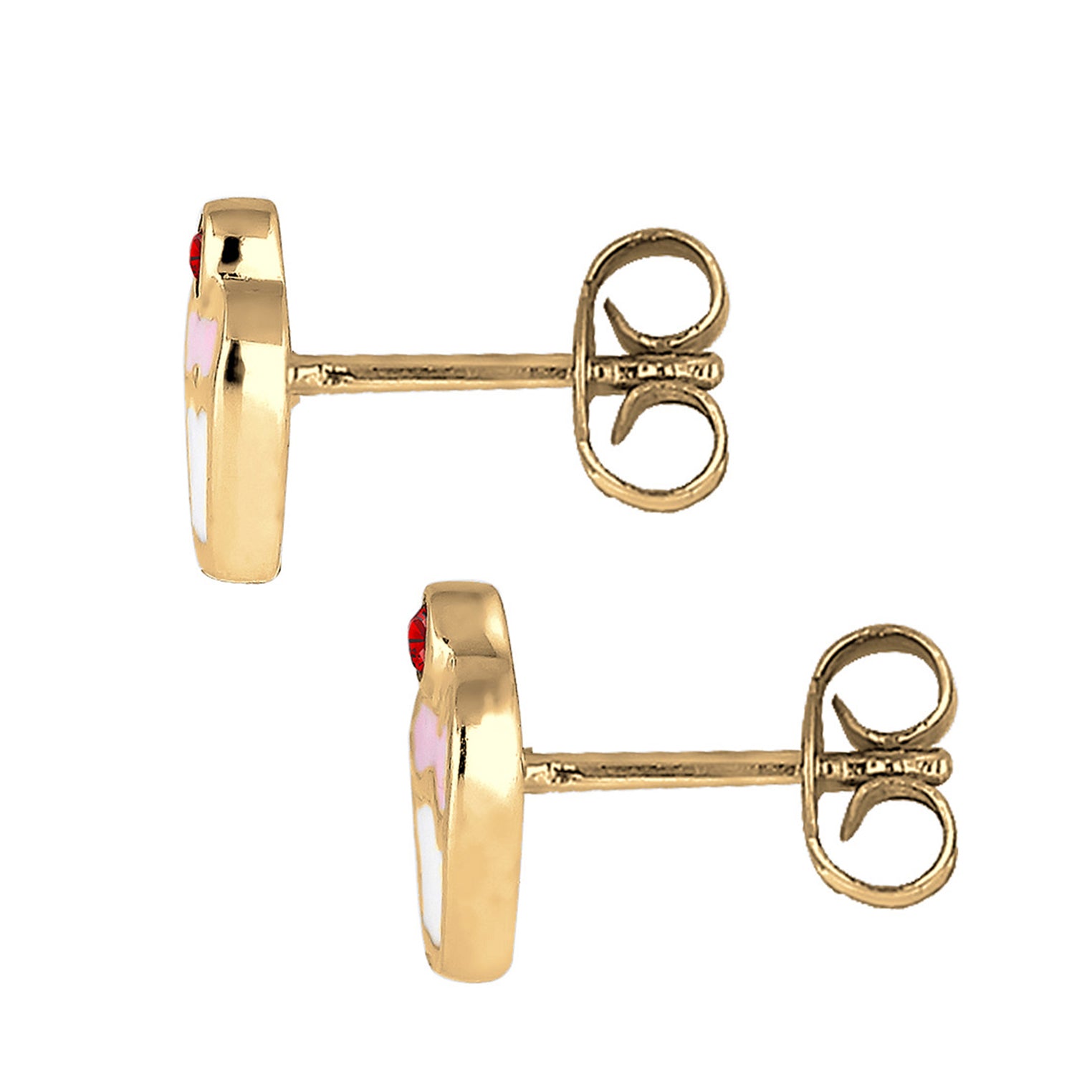 Gold - Elli | Ohrring Süßigkeiten | Kristall ( Rot ) | 925 Sterling Silber vergoldet