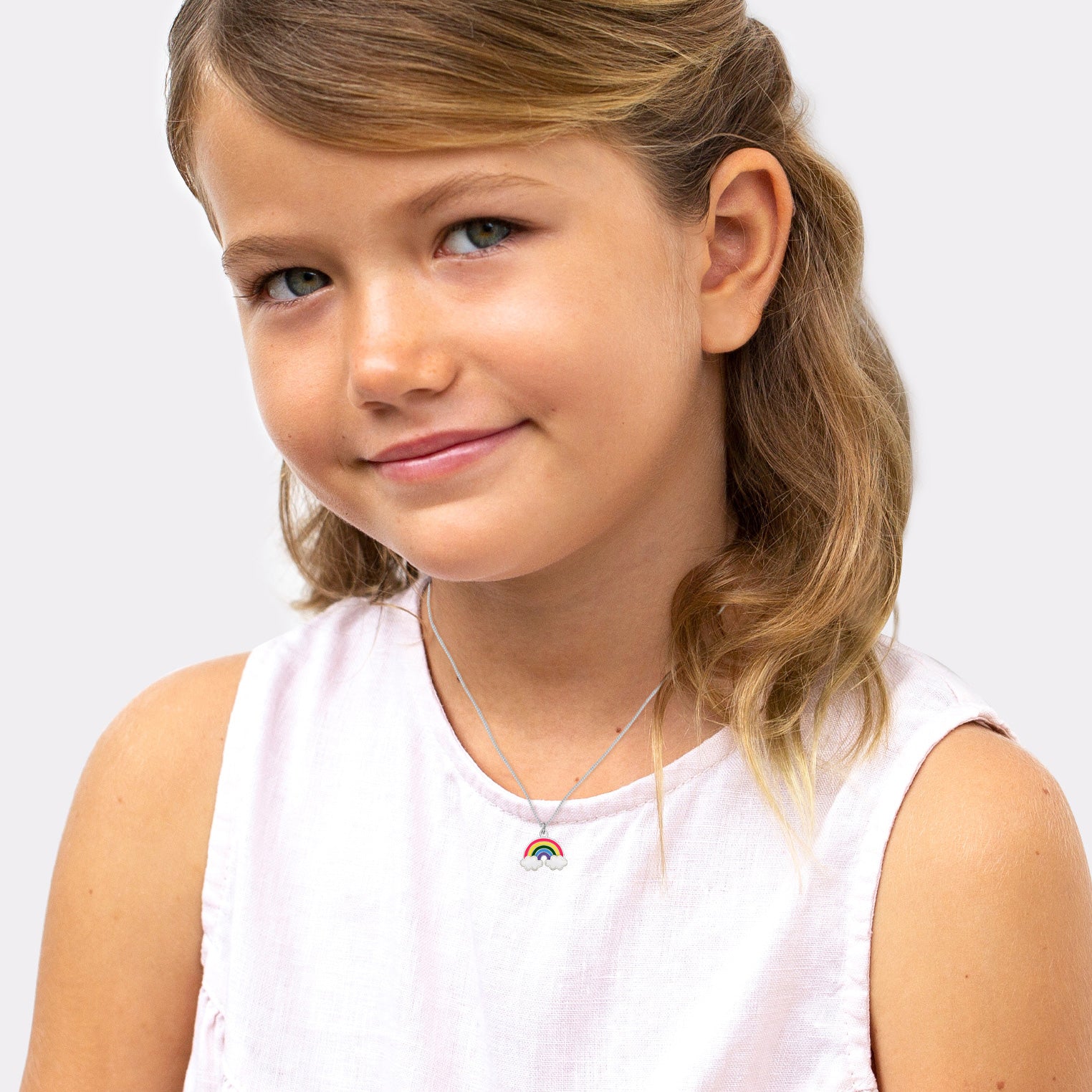 Silber - Elli | Halskette Regenbogen | 925er Sterling Silber