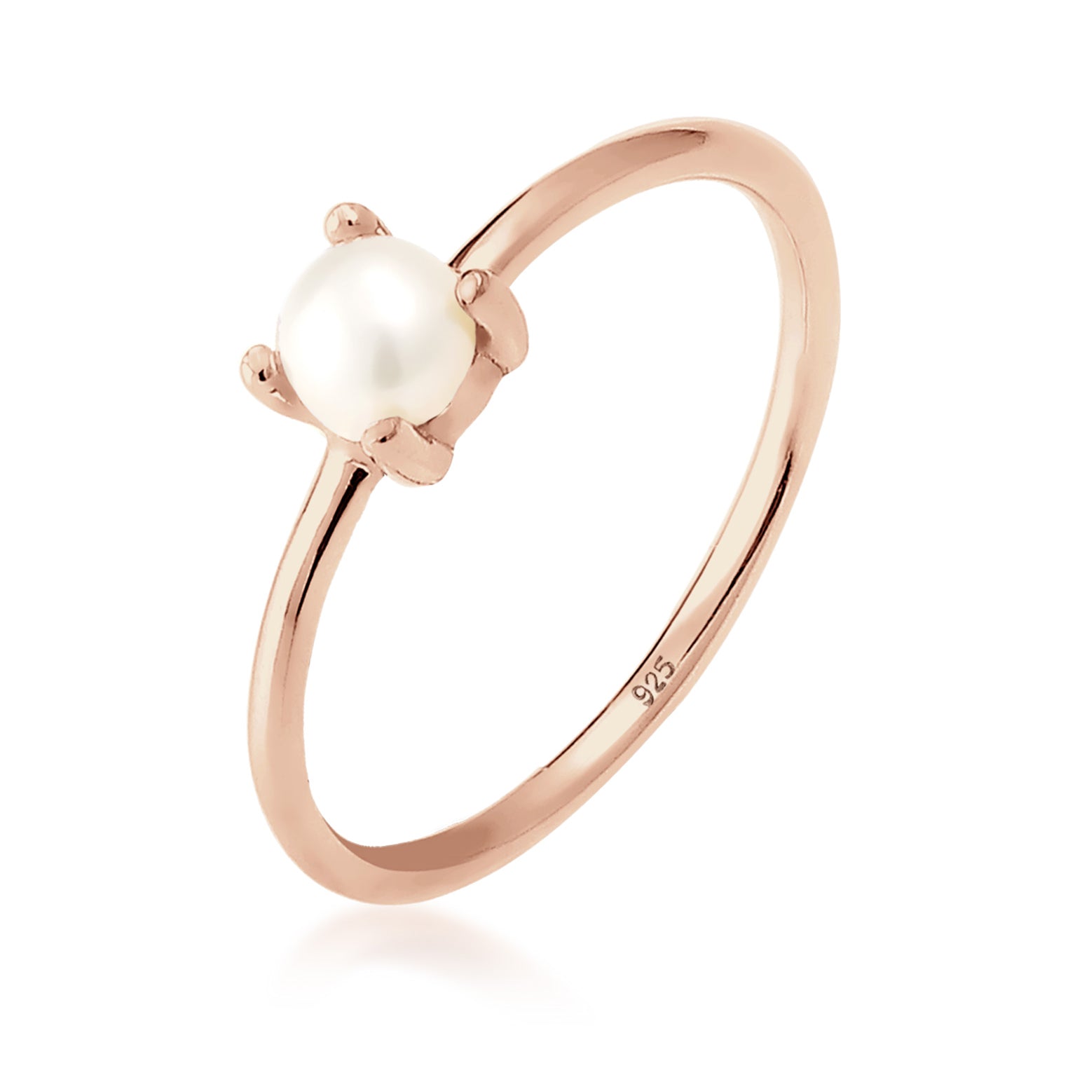 Roségold - Elli | Ring | Süßwasserperle | 925 Sterling Silber Rosegold