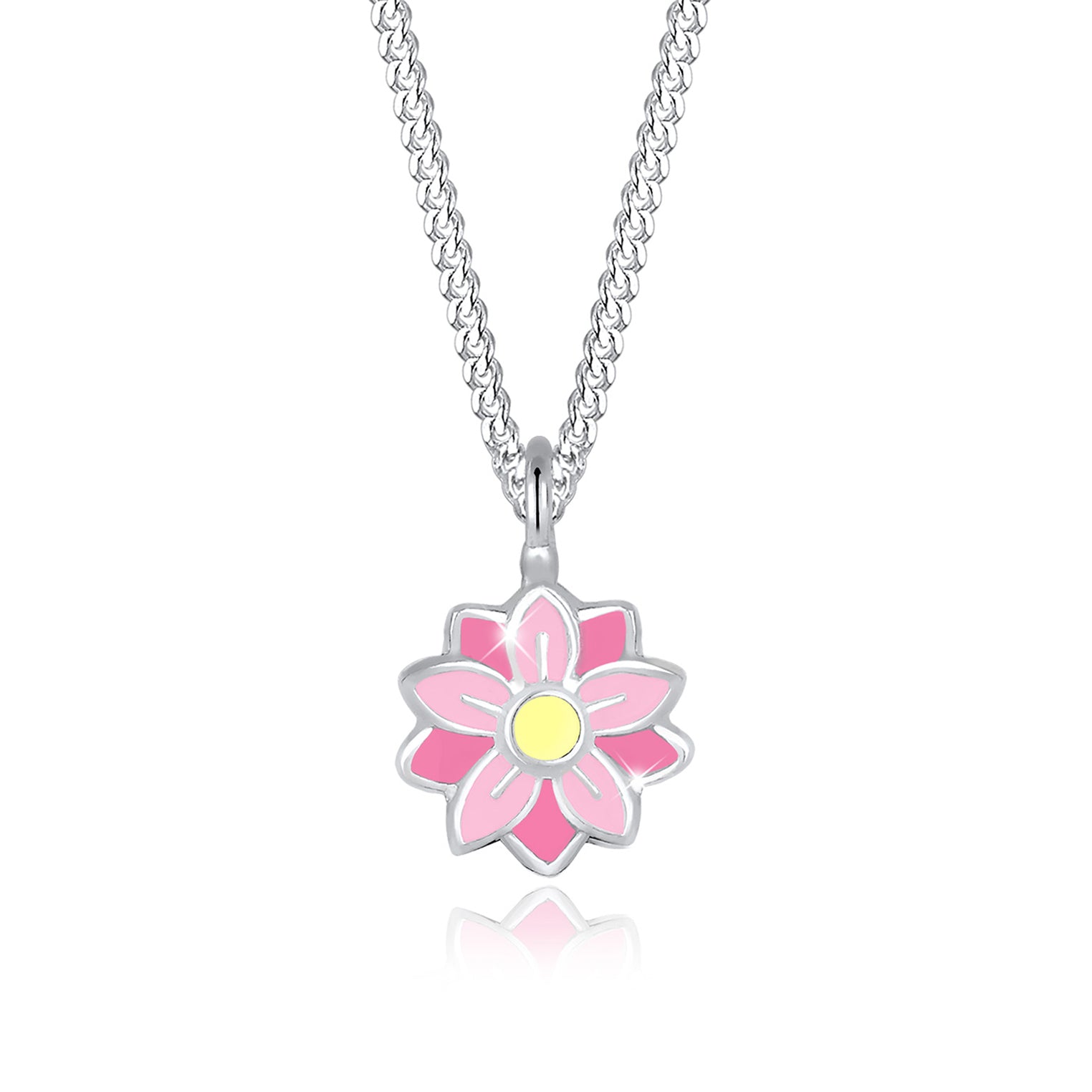 Silber - Elli | Halskette Blume | Emaille | 925er Sterling Silber