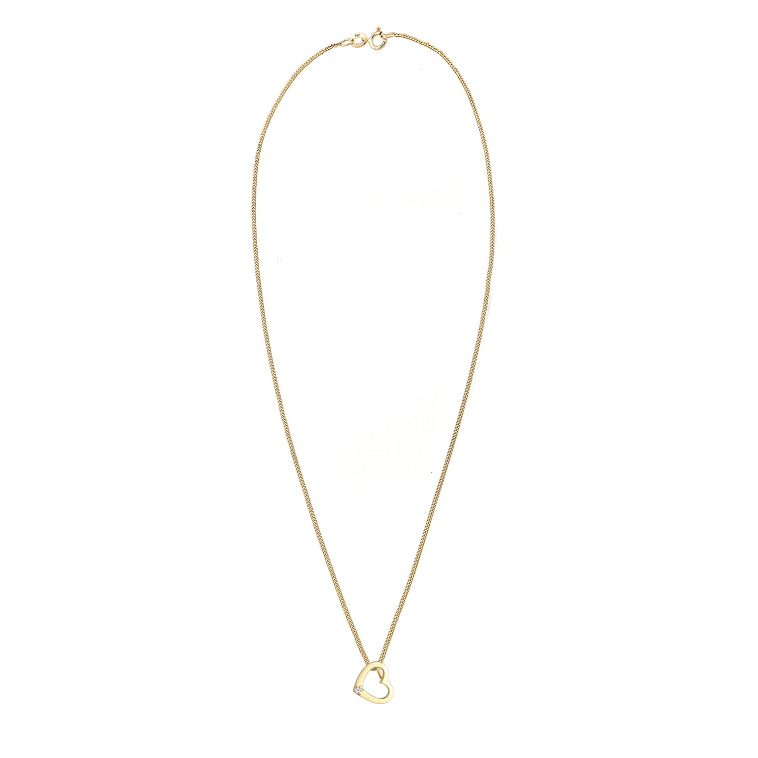Gold - Elli DIAMONDS | Halskette Herz | Diamant (Weiß, 0,015 ct) | 585 Gelbgold