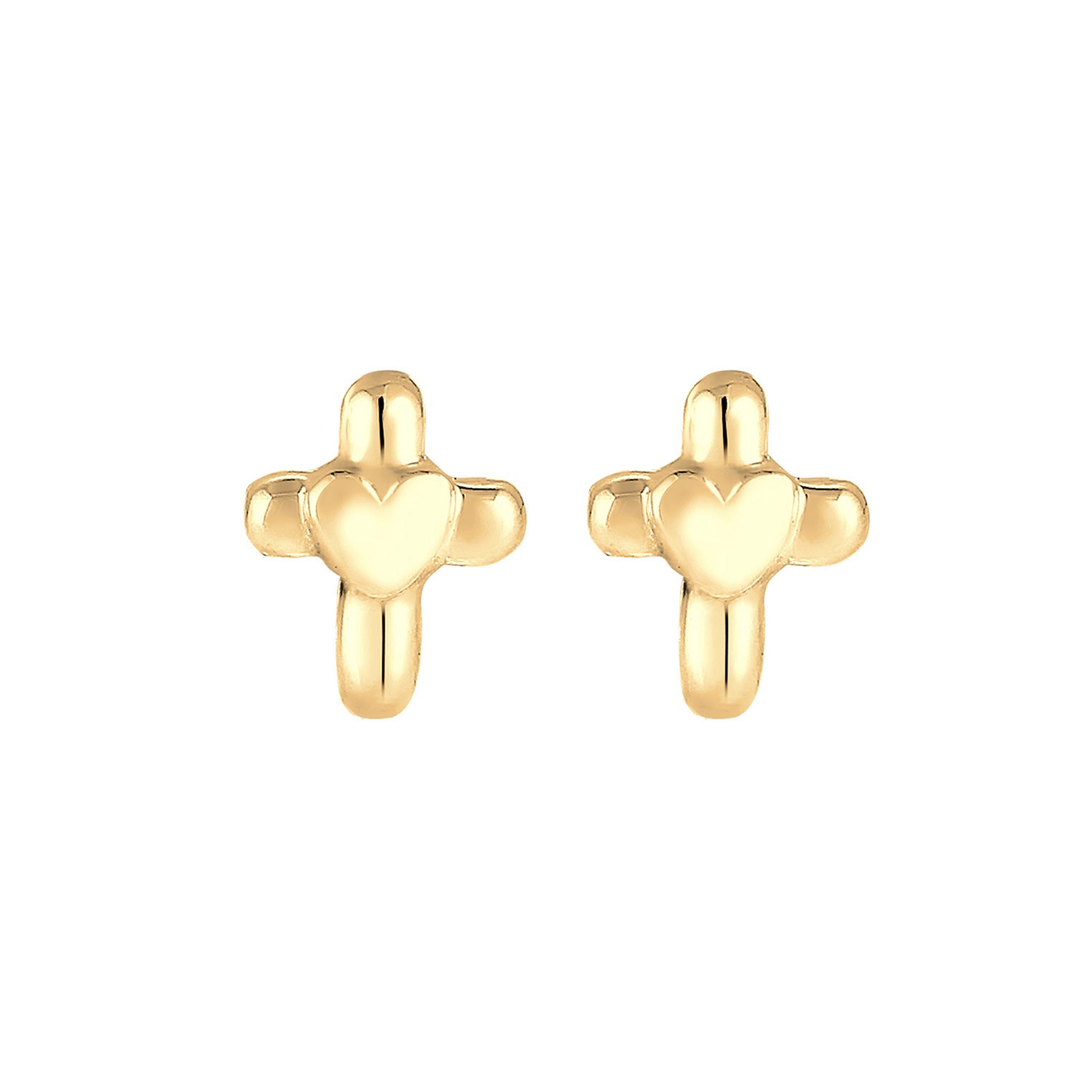 Gold - Elli | Ohrring Herz | 925 Sterling Silber vergoldet