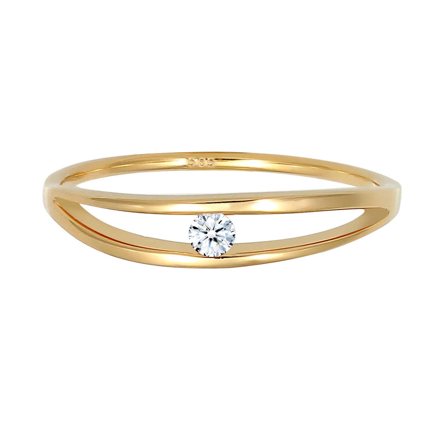 Gold - Elli DIAMONDS | Verlobungsring | Diamant ( Weiß, 0,06 ct ) | 585 Gelbgold