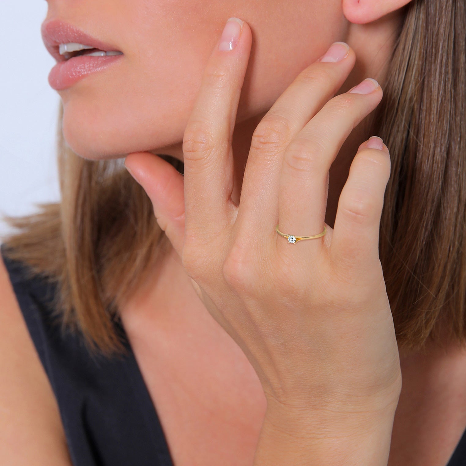 Gold - Elli DIAMONDS | Verlobungsring | Diamant ( Weiß, 0,06 ct ) | 585 Gelbgold