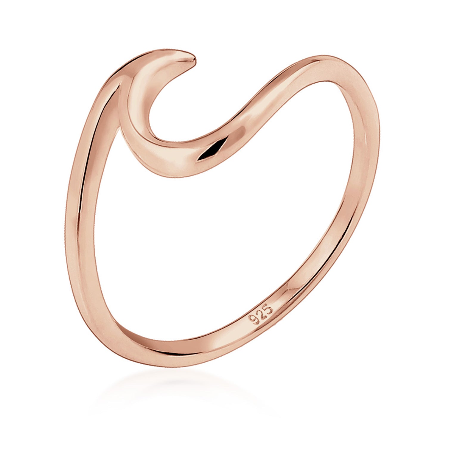 Roségold - Elli | Ring Welle | 925 Sterling Silber Rosegold
