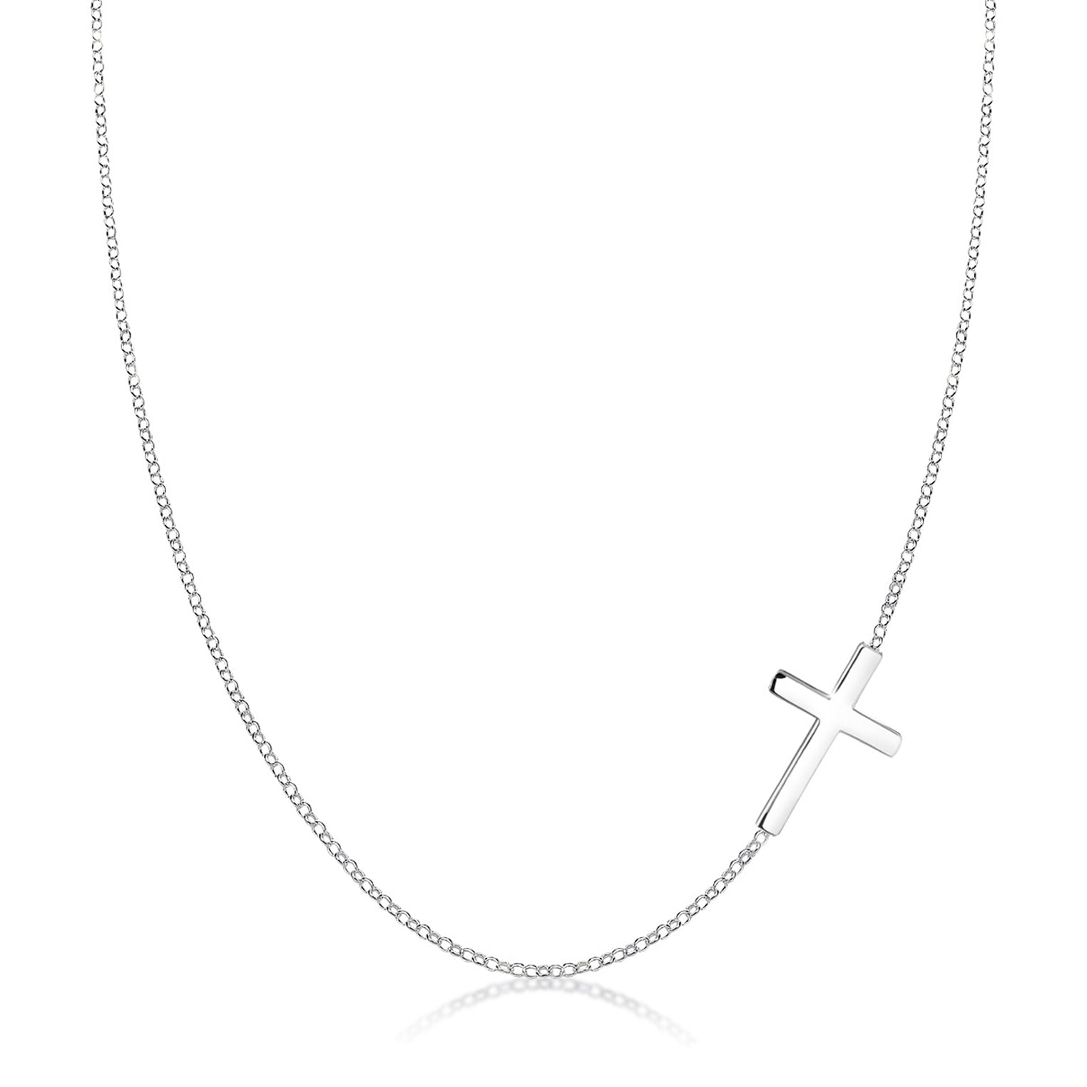 Silber - Elli | Halskette Kreuz Basic | 925er Sterling Silber